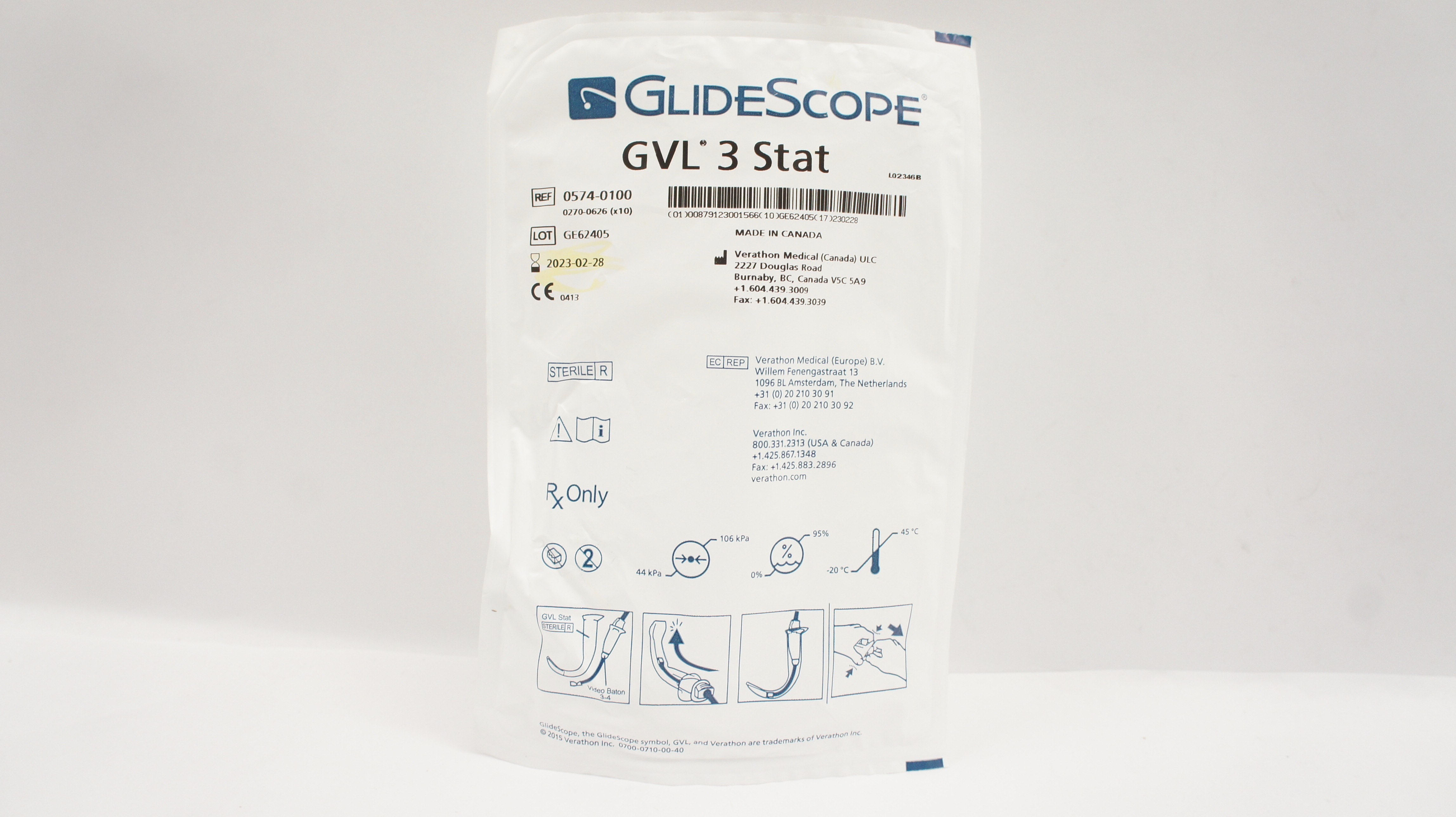 Verathon Medical 0574-0100 GlideScope  GVL 3 Stat