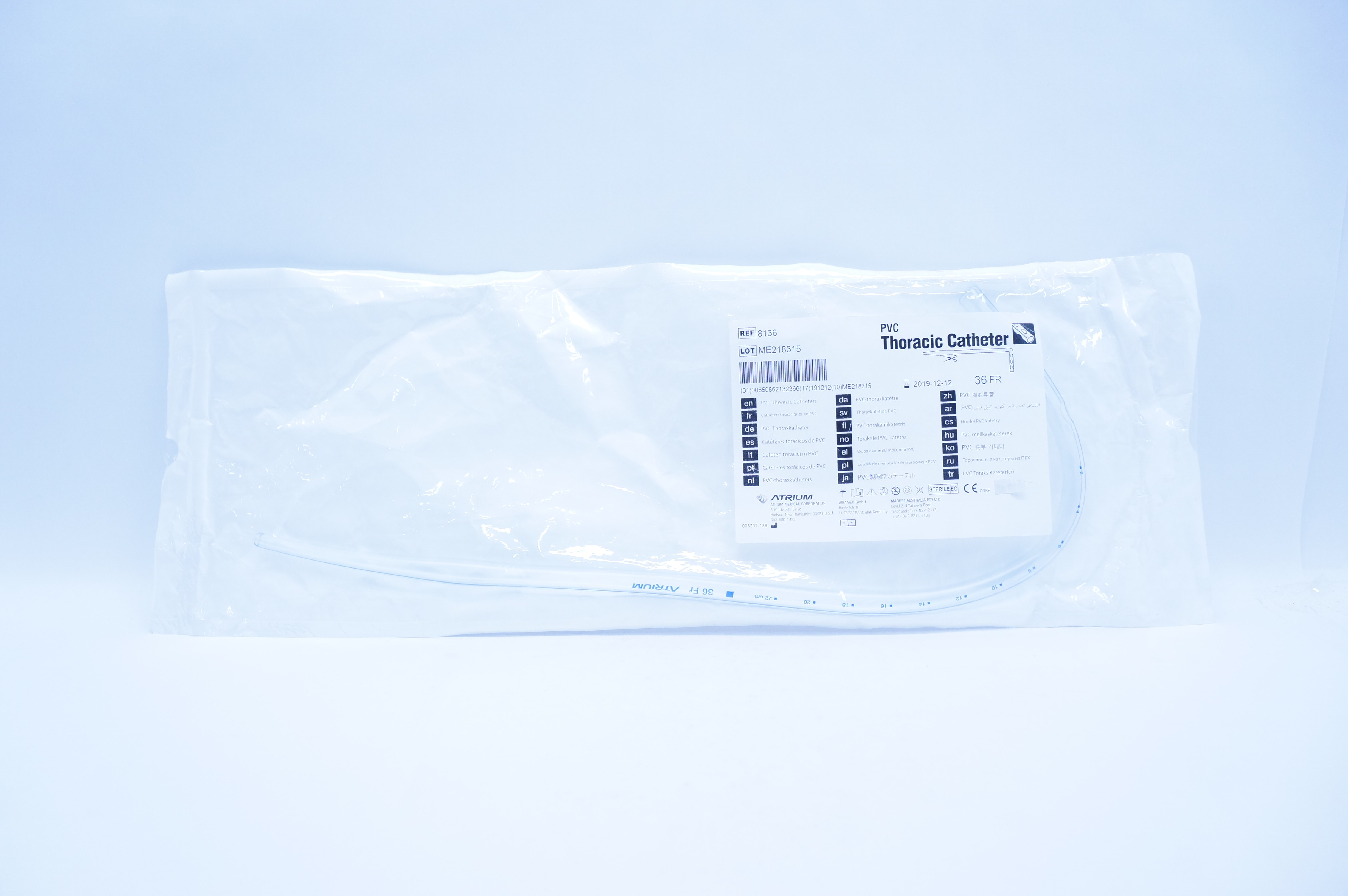 Atrium 8136 PVC Thoracic Cath. 36Fr (x)