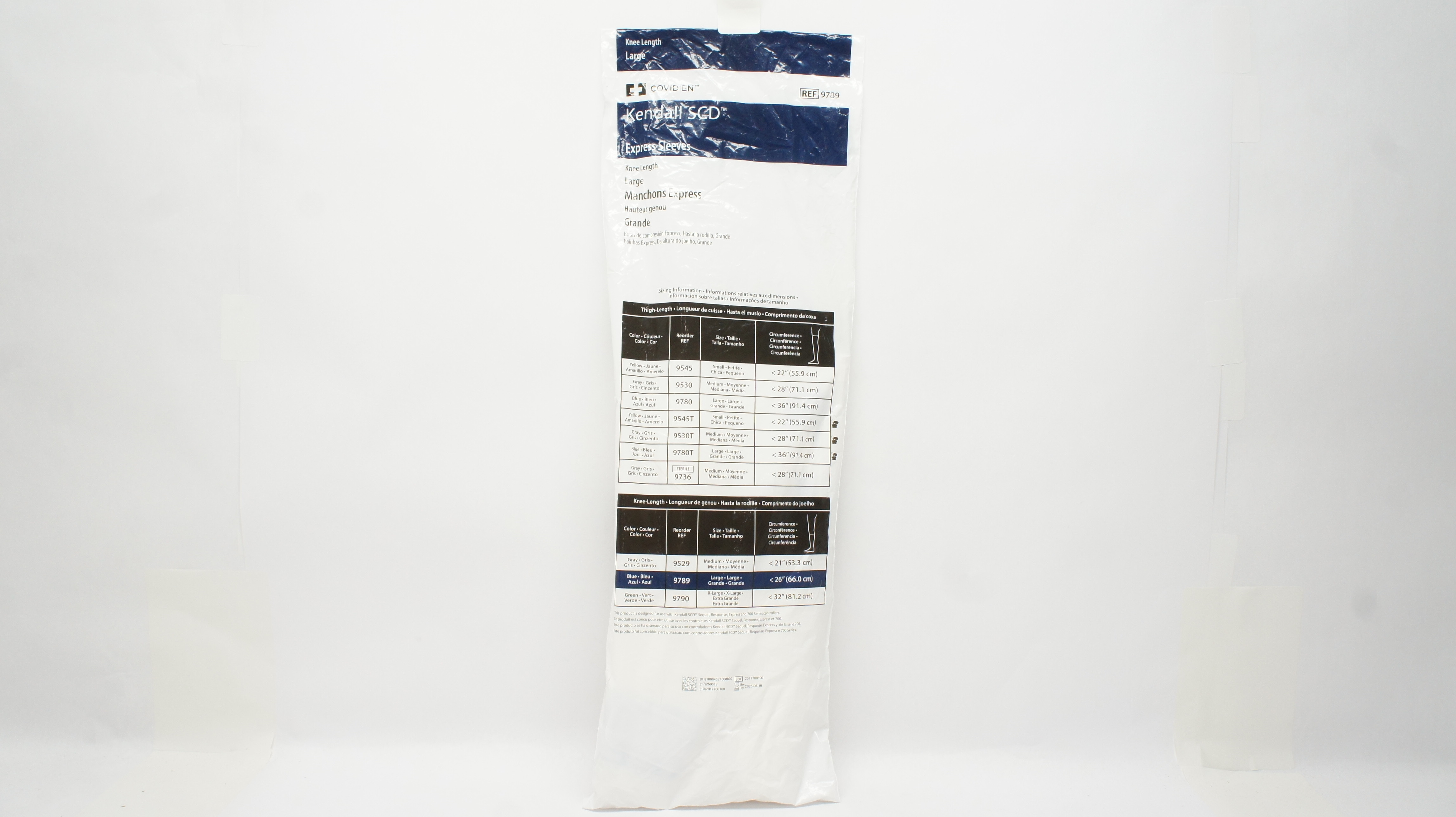 Covidien 9789 Kendall SCD Express Sleeves Knee Length, Large <26 inch