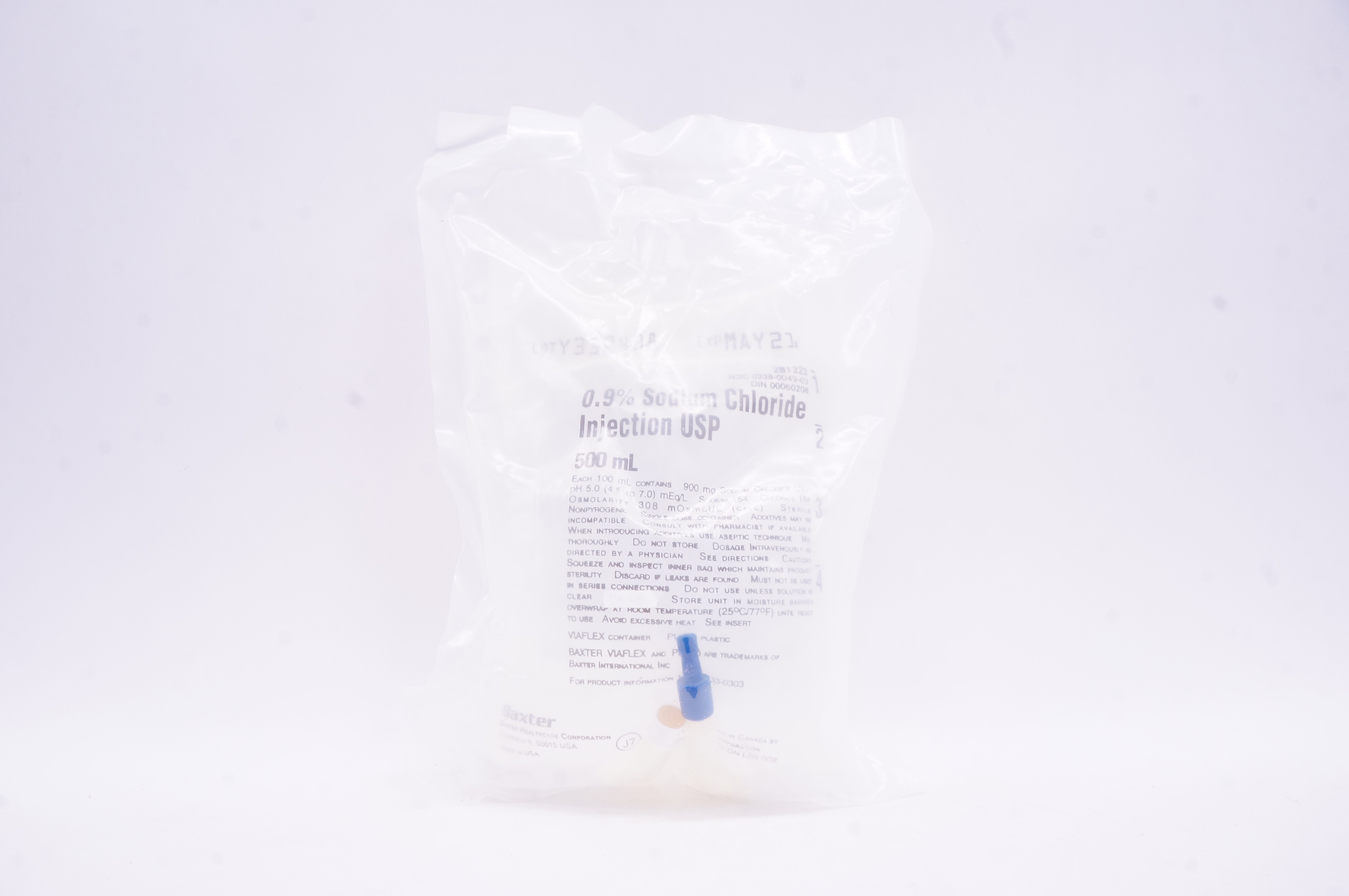 Baxter 2B1323 0.9% Sodium Chloride Injection USP 500 mL