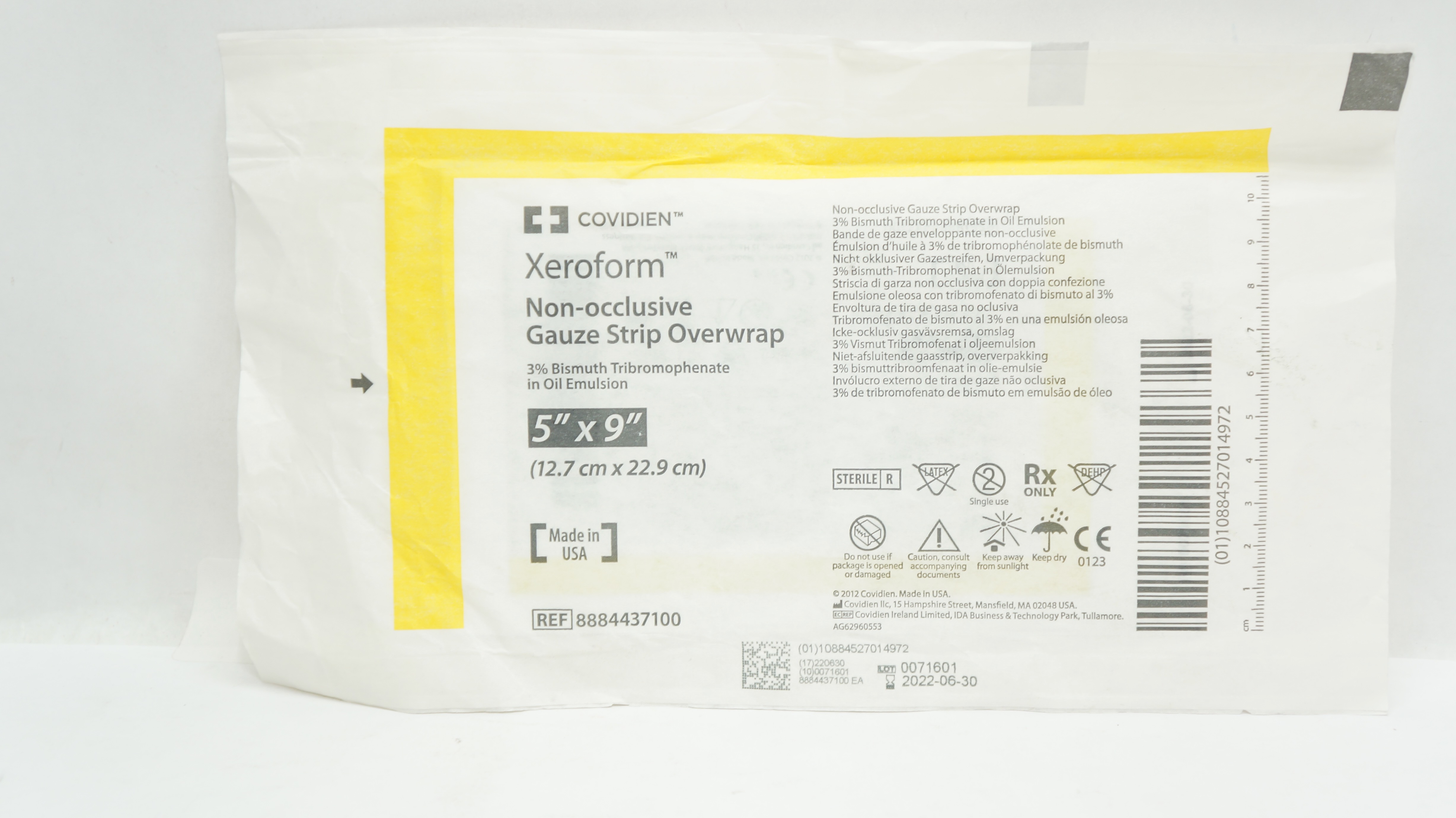 Covidien 8884437100 Xeroform Non-Occlusive Gauze Strip Overwrap 5 x ...
