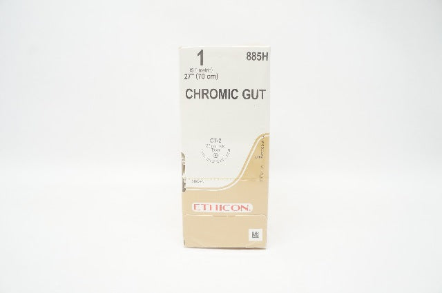 Ethicon 885H 1 Chromic Gut NylonStre CT-2 26mm 1/2c Taper 27inch (x) - Box of 36