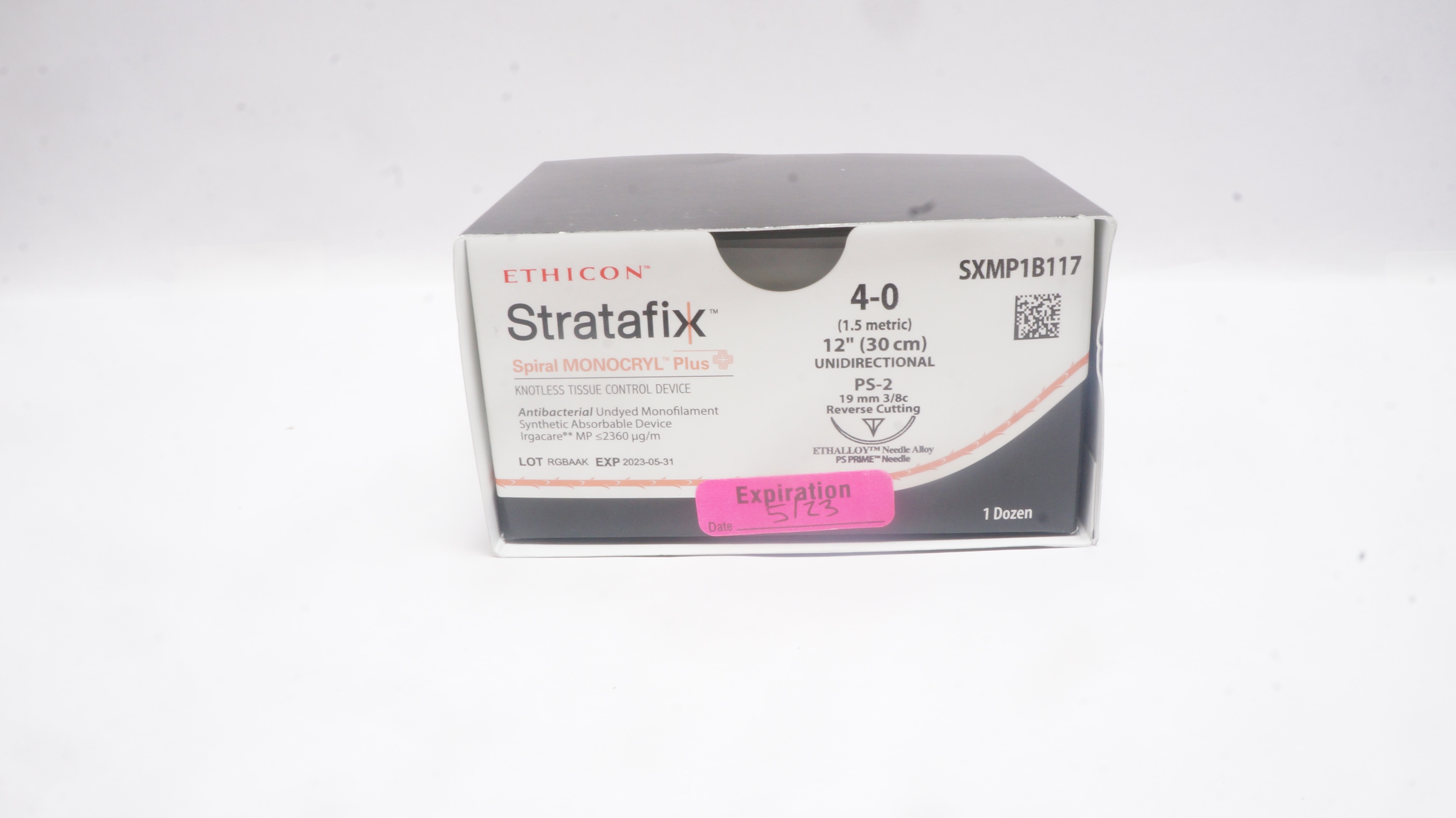Ethicon SXMP1B117 4-0 Stratafix PS-2 19mm 3/8c Reverse Cutting 12in(x)-Box of 11