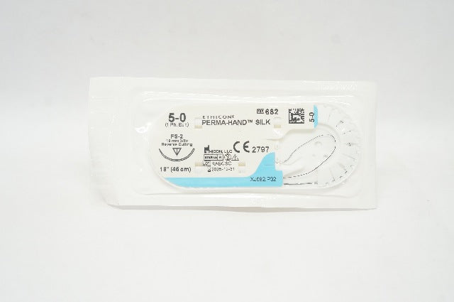 Ethicon 682 5-0 PERMA-HAND SILK Stre FS-2 19mm 3/8c Reverse Cutting, 18inch