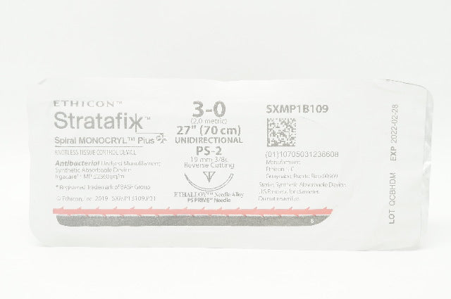 Ethicon SXMP1B109 3-0 Stratafix, PS-2, 19mm 3/8c Reverse Cutting, 27inch (x)