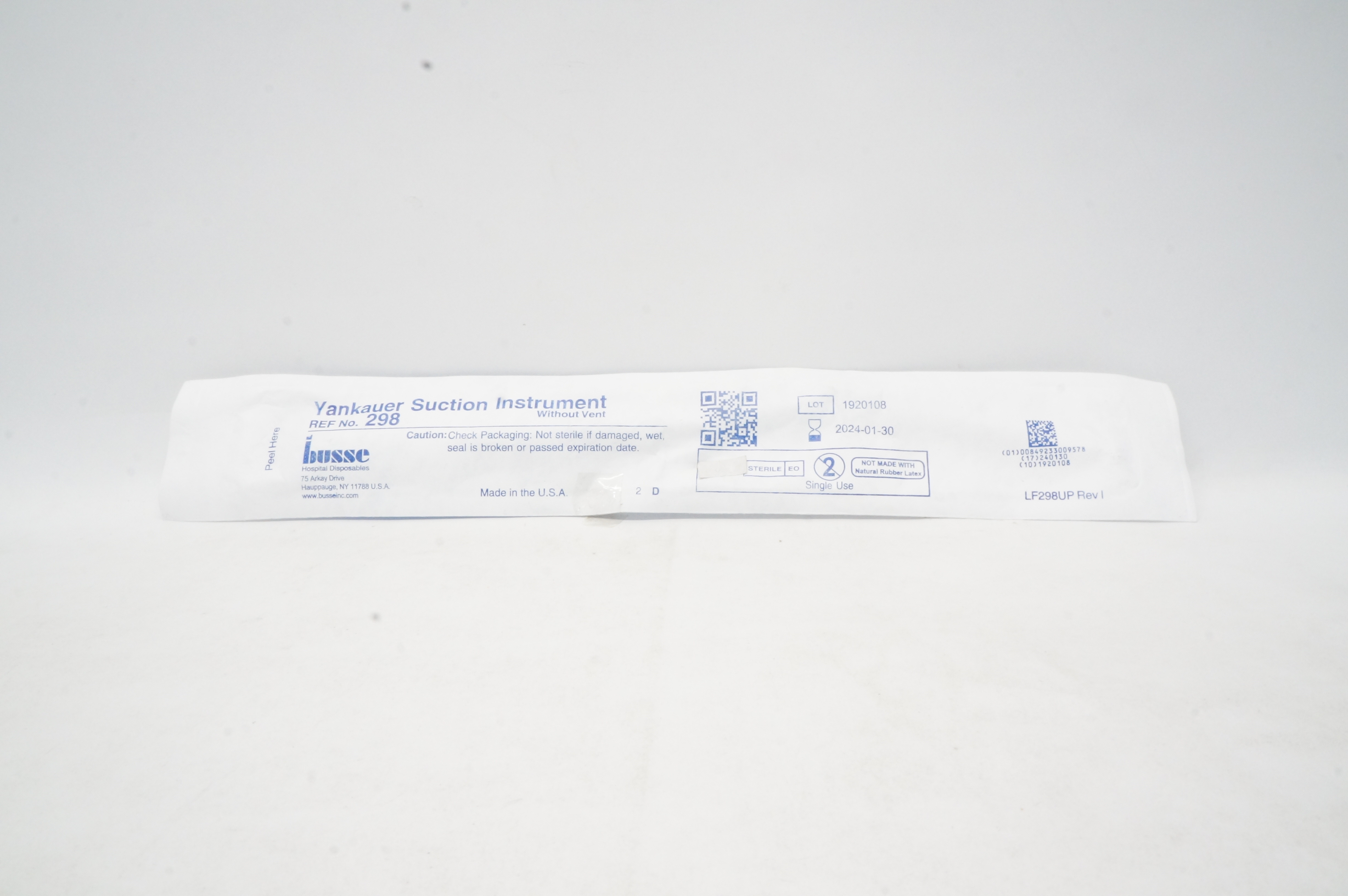 Busse 298 Yankauer Suction Instrument Without Vent