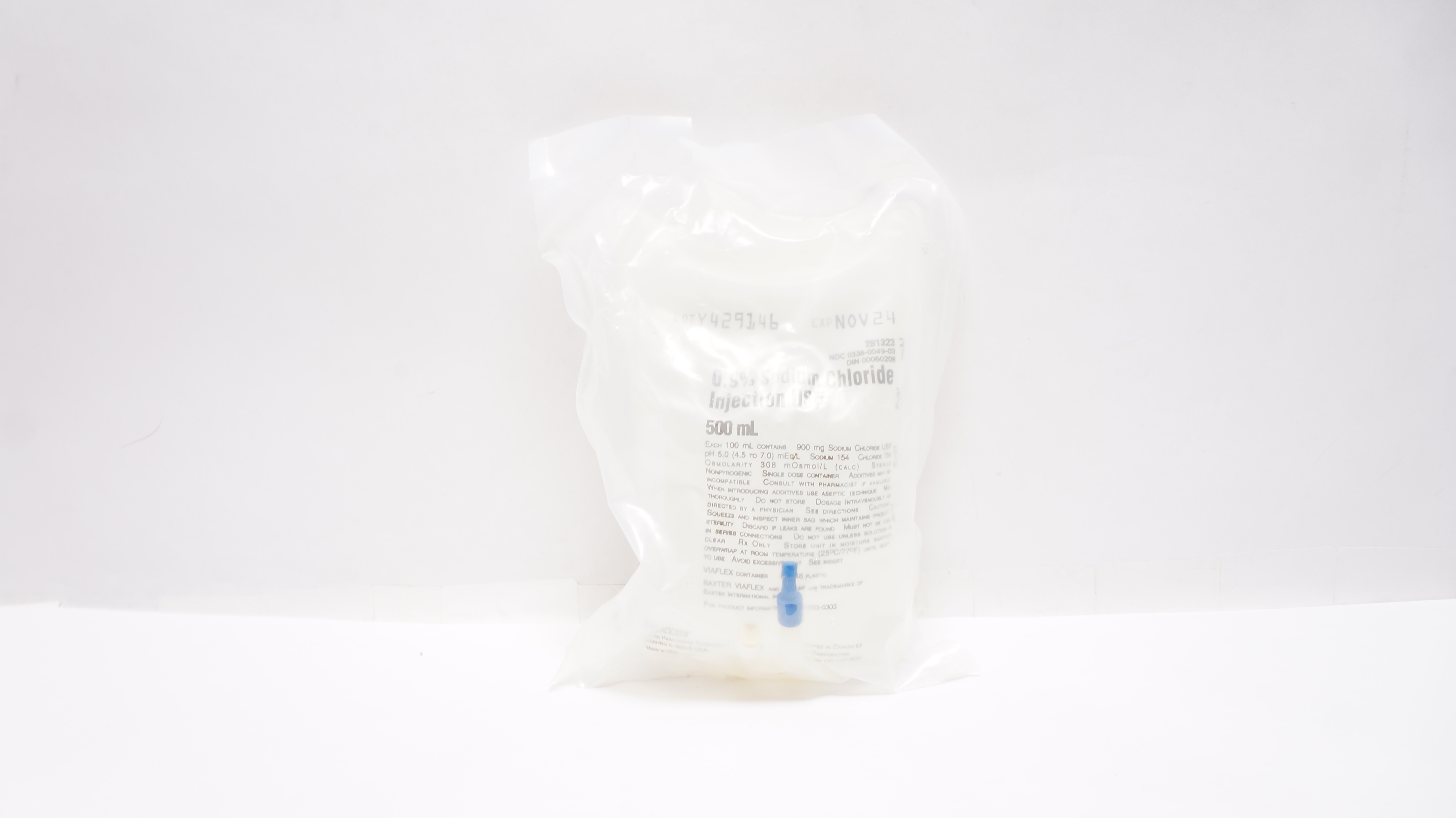 Baxter 2B1323 0.9% Sodium Chloride Injection USP, 500 mL