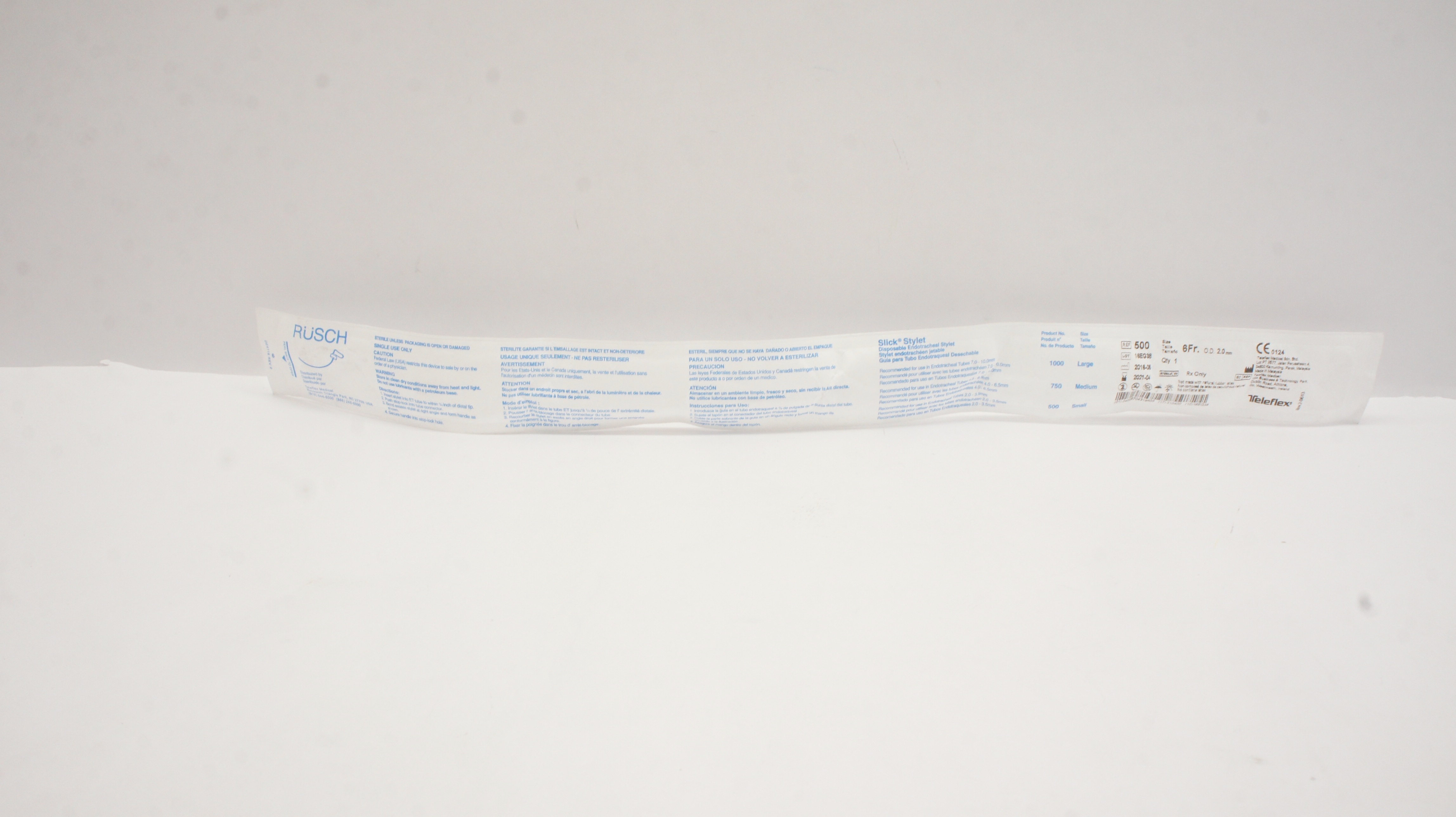 Teleflex 500 Rusch Slick Stylet Disposable Endotracheal Stylet 6Fr. x 2 ...