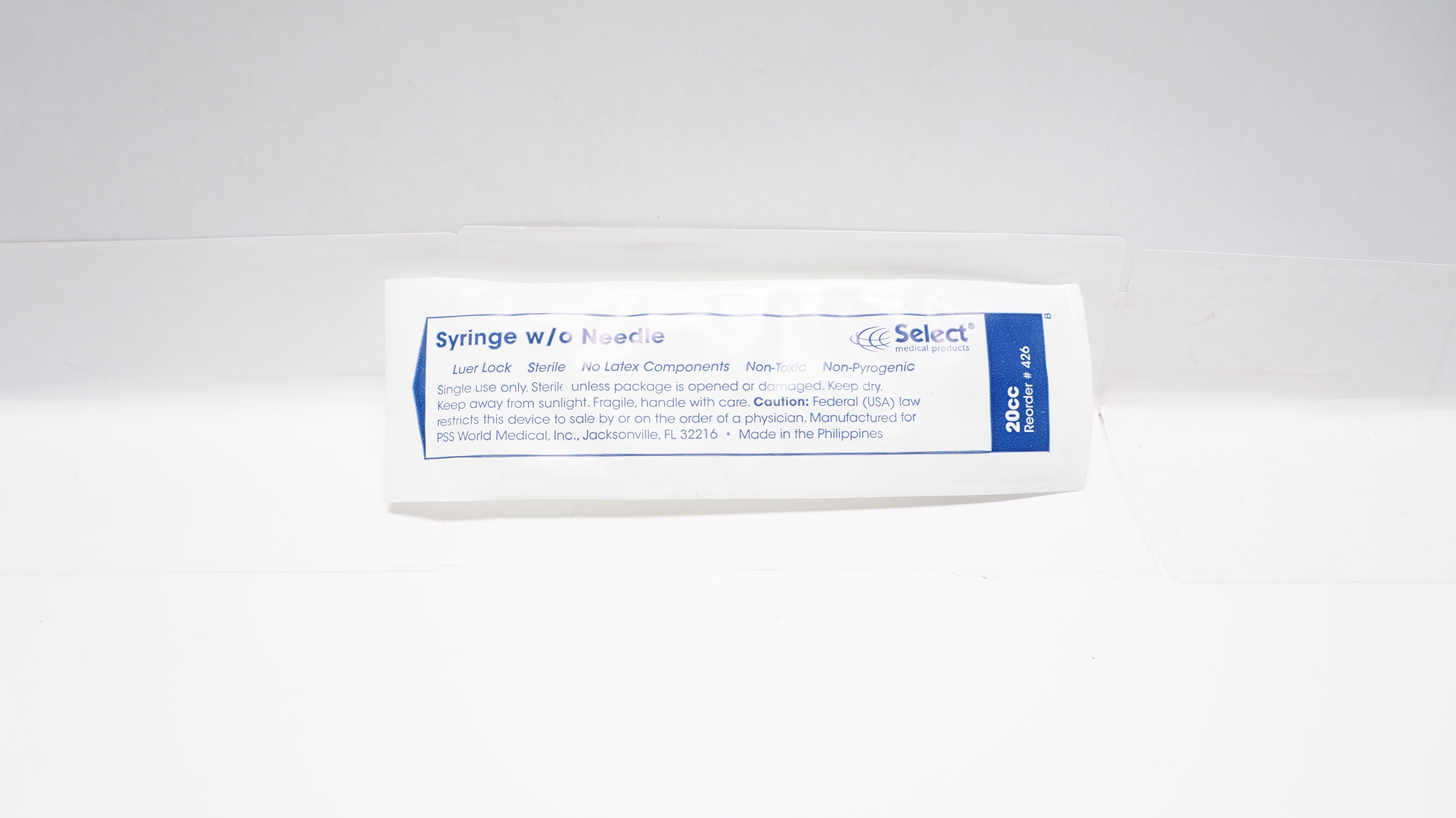 PSS World Medical 426 Syringe 20cc Luer Lock Sterile W/O Ndle (x)