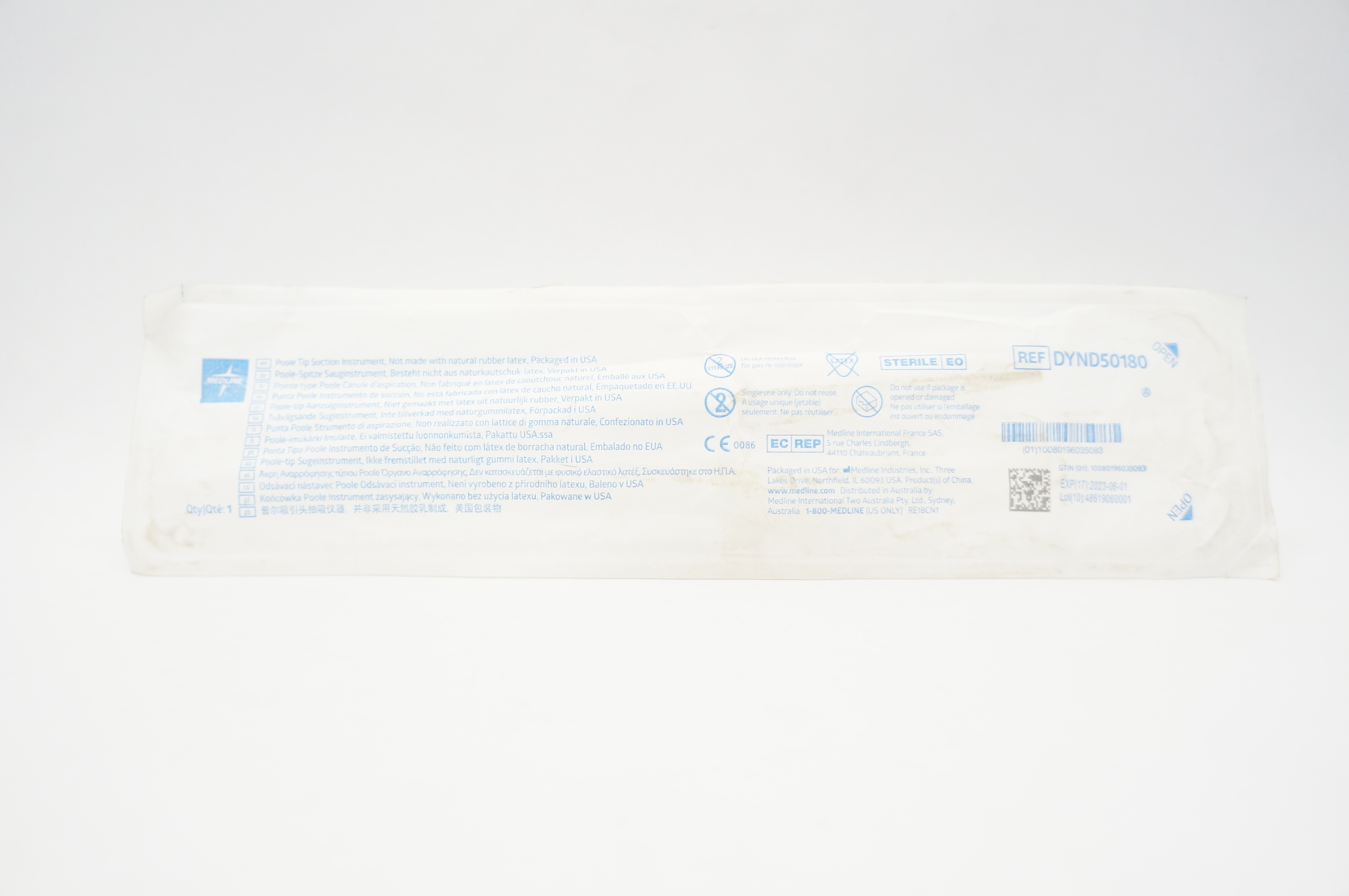 Medline DYND50180 Poole Tip Suction Instrument