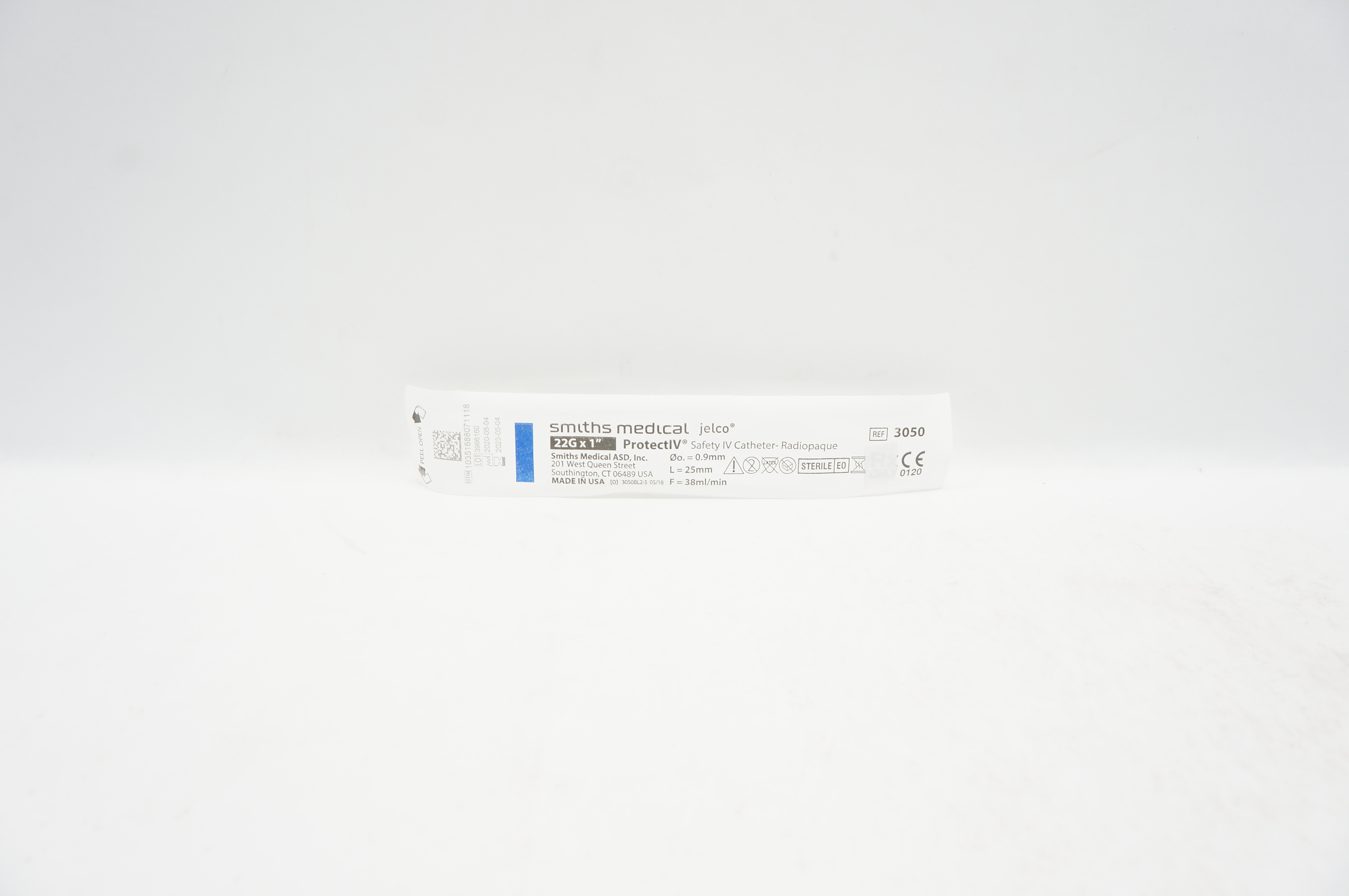 Smiths Medical 3050 JELCO ProtectIV Safety I.V. Cath. 22G x 1inch