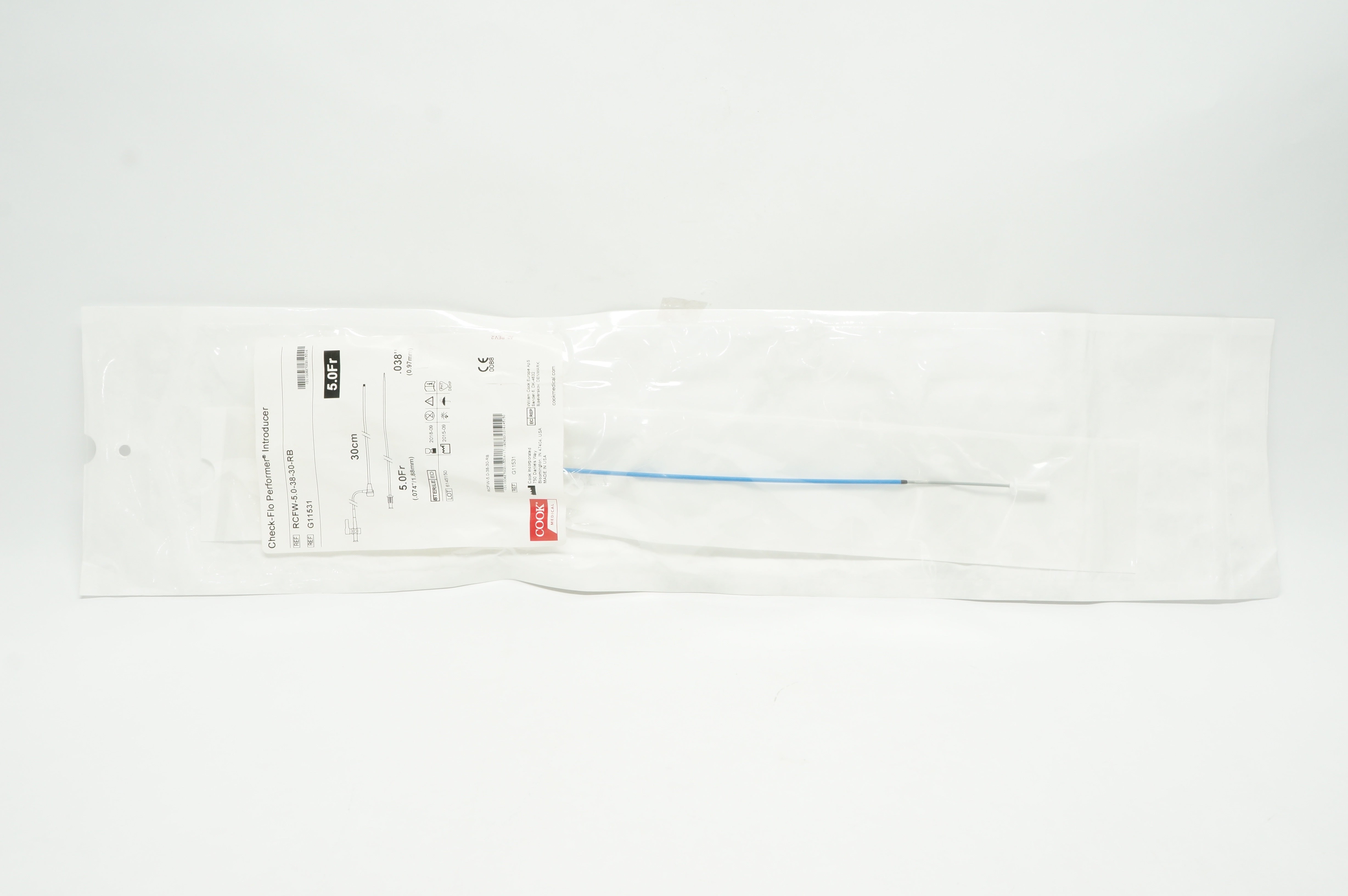 Cook G11531 Check-Flo Performer Introducer 5.0Fr x 30 cm x .038 inch (x)