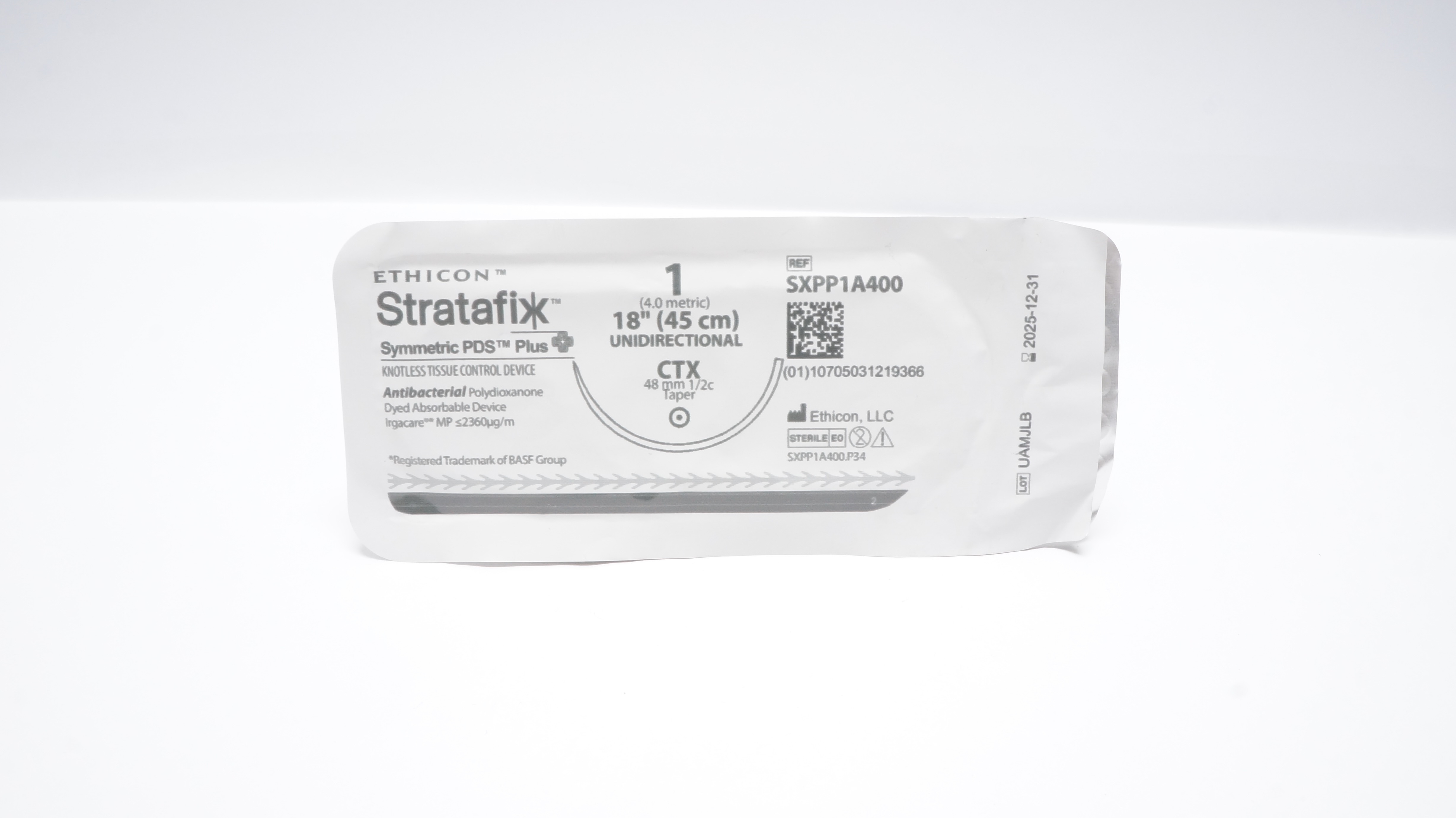 Ethicon SXPP1A400 1 PDS Plus Tissue Control Device CTX 48mm 1/2c Taper, 18inch