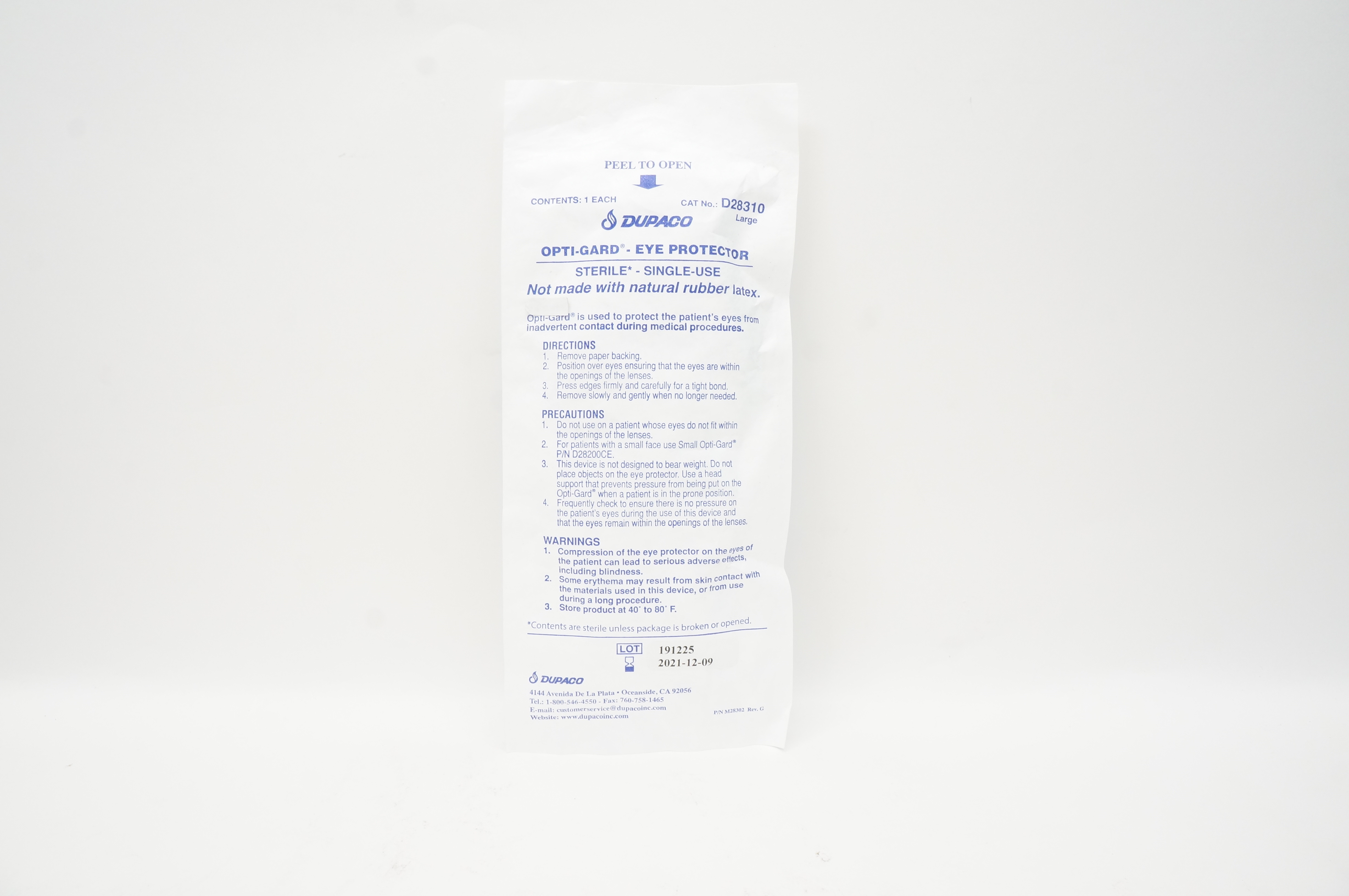 Dupaco D28310 Opti-Gard Eye Protector Large (x)