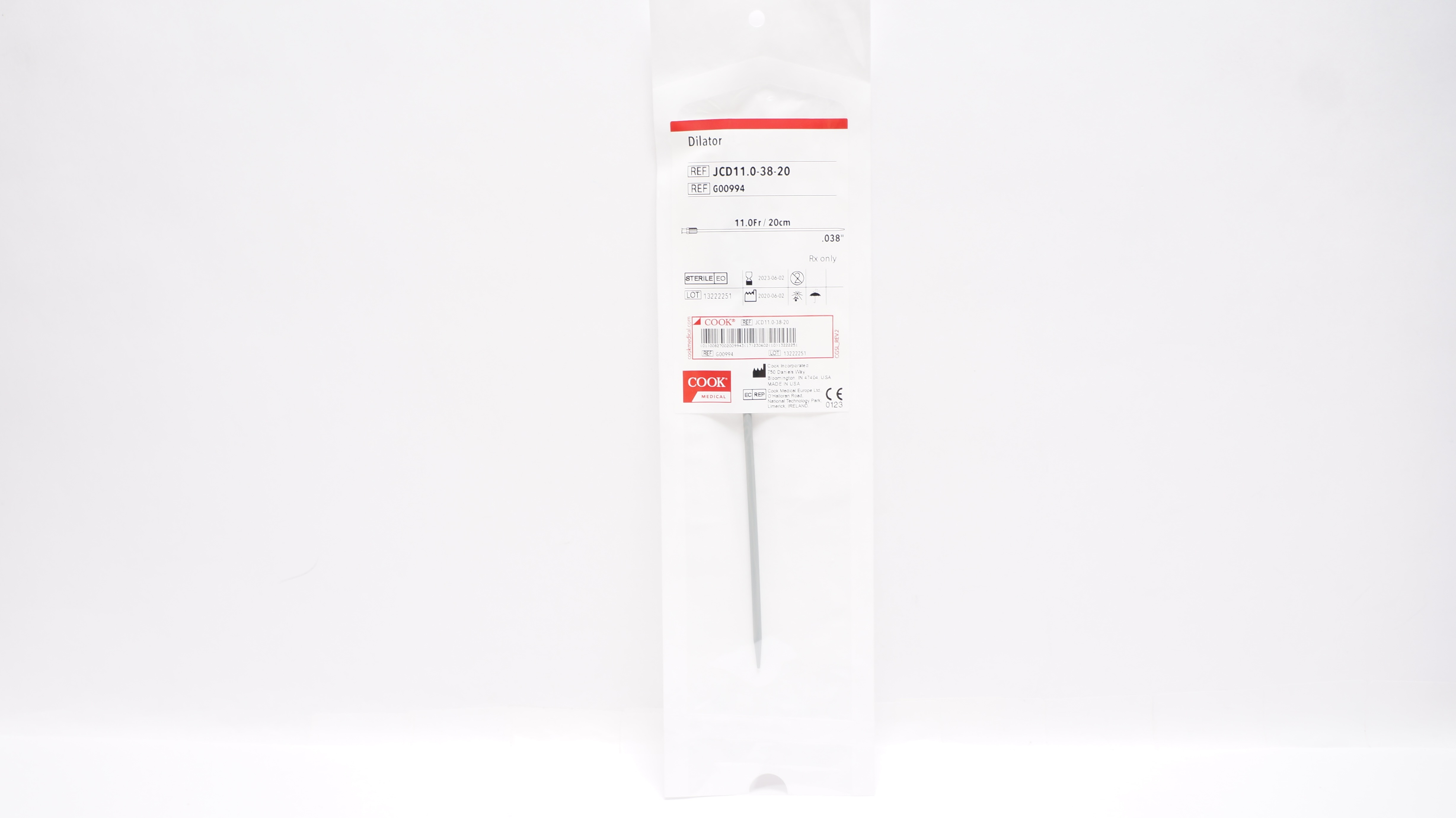 Cook Medical G00994 Dilator 11.0Fr x 0.038inch (x)