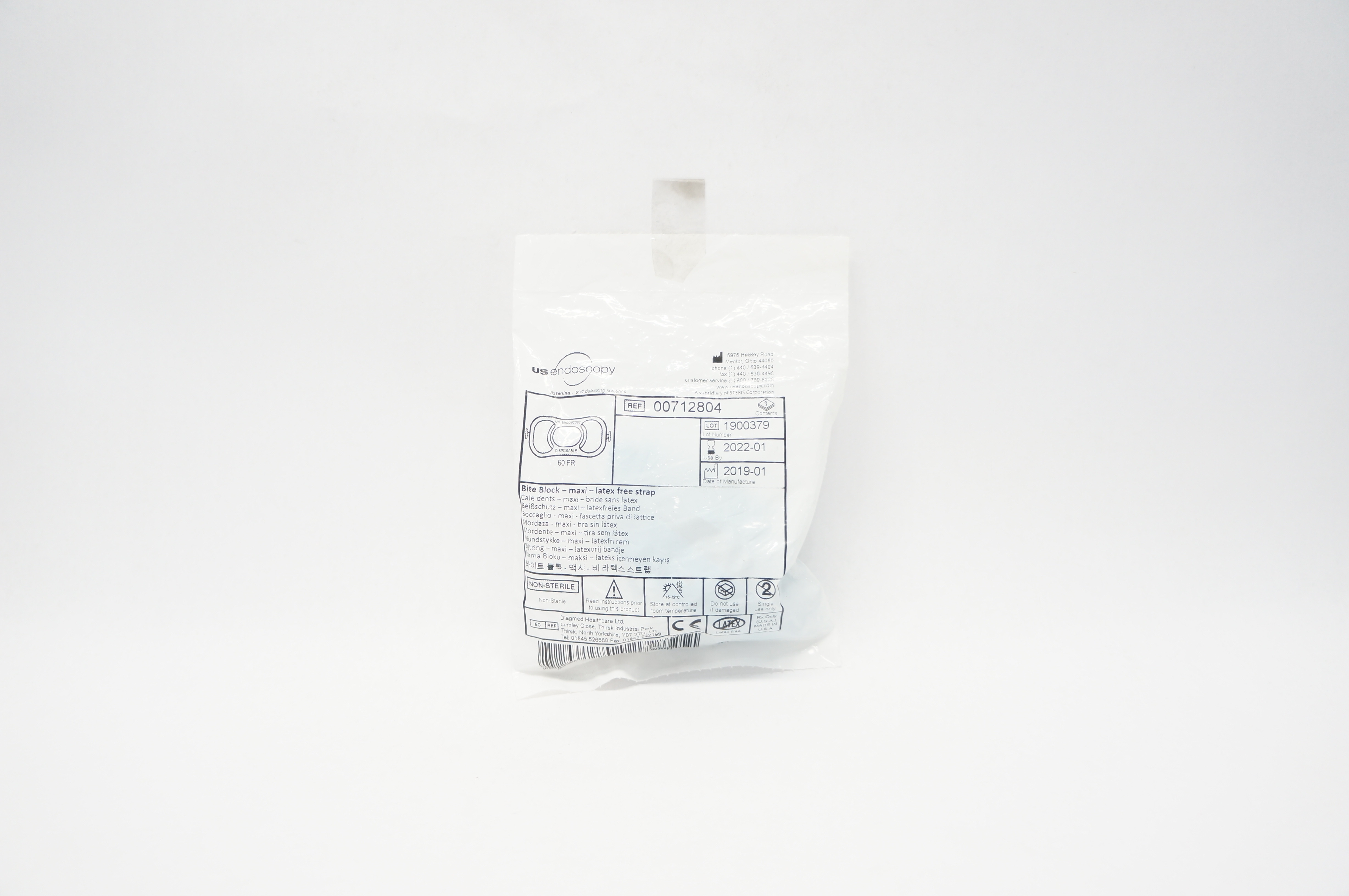 US Endoscopy 00712804 Bite Block, Maxi, Latex Free Strap 60Fr (x)