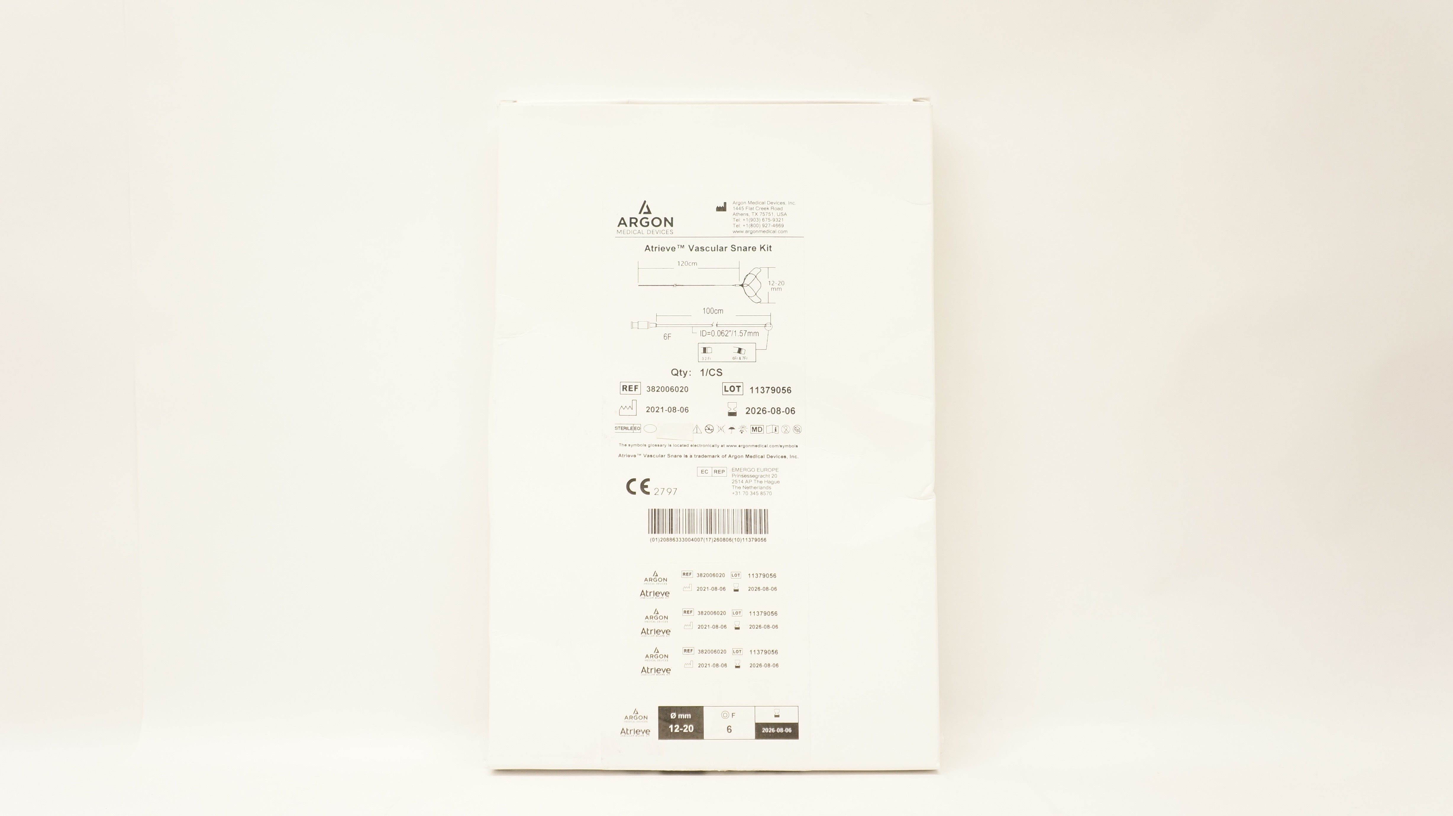 Argon 382006020 Atrieve Vascular Snare Kit 6F x 1220mm