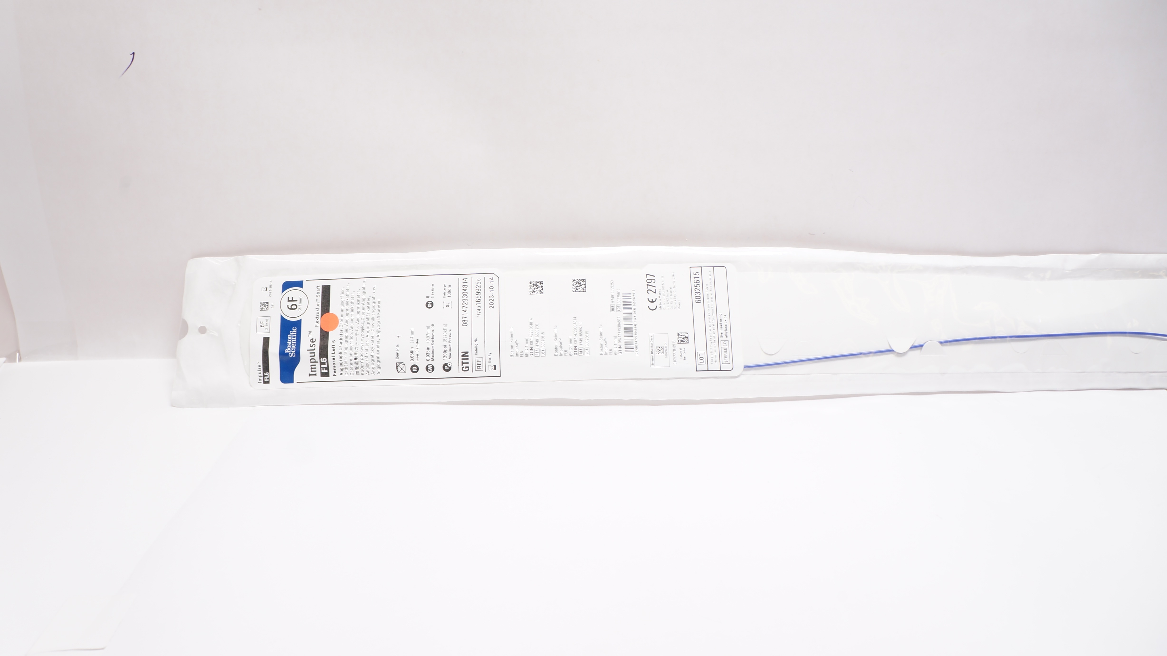 Boston Scientific H74916599250 Impulse FL6 Angiographic Cath. 6F (x)
