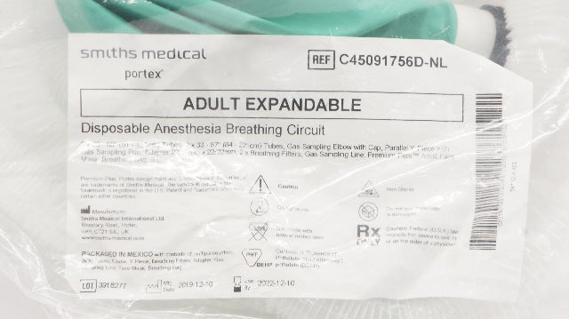 Smiths Medical C45091756D-NL Adult Expandable Anesthesia Breathing Circuit