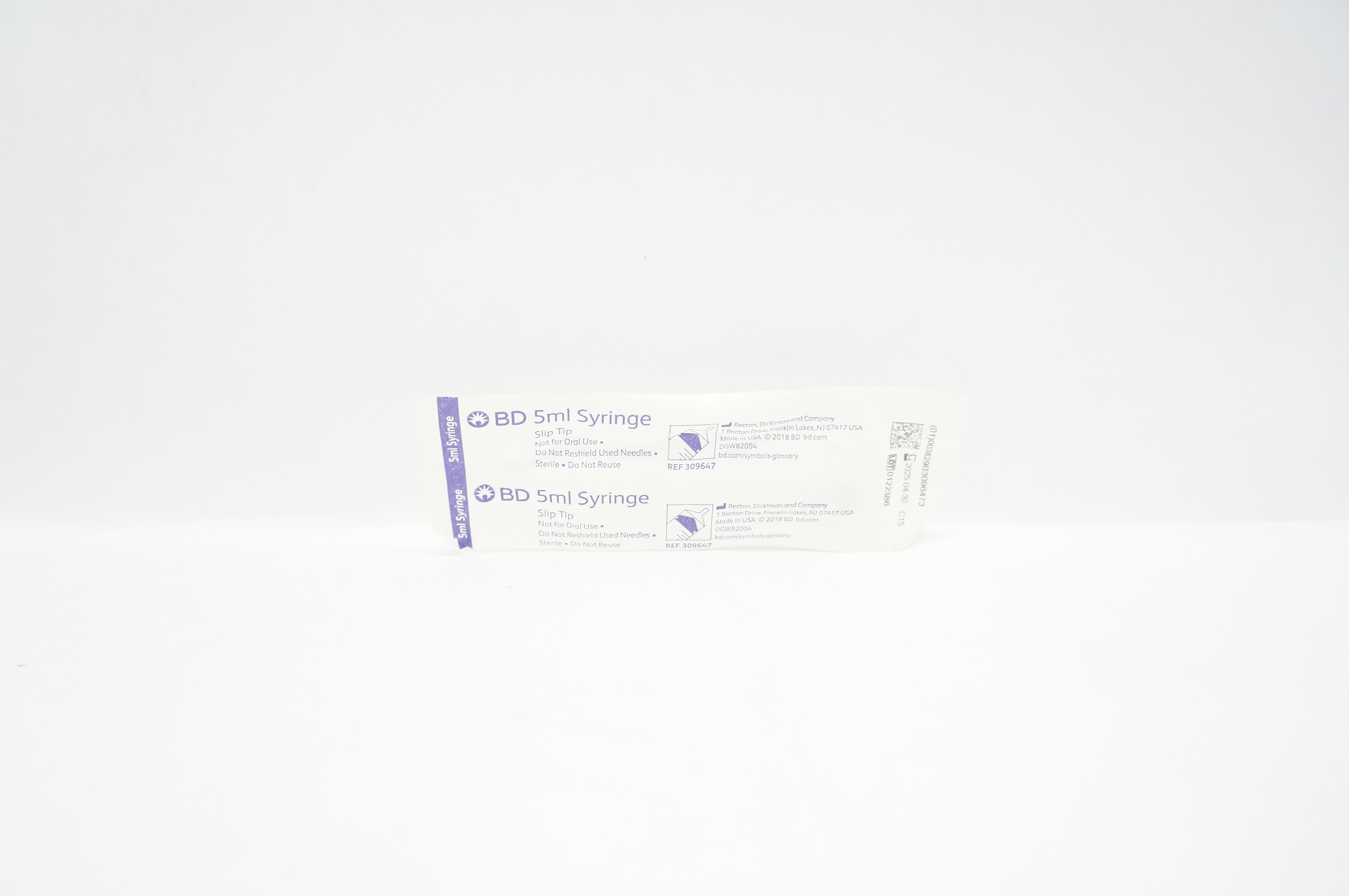 BD 309647 Slip Tip Syringe 5mL