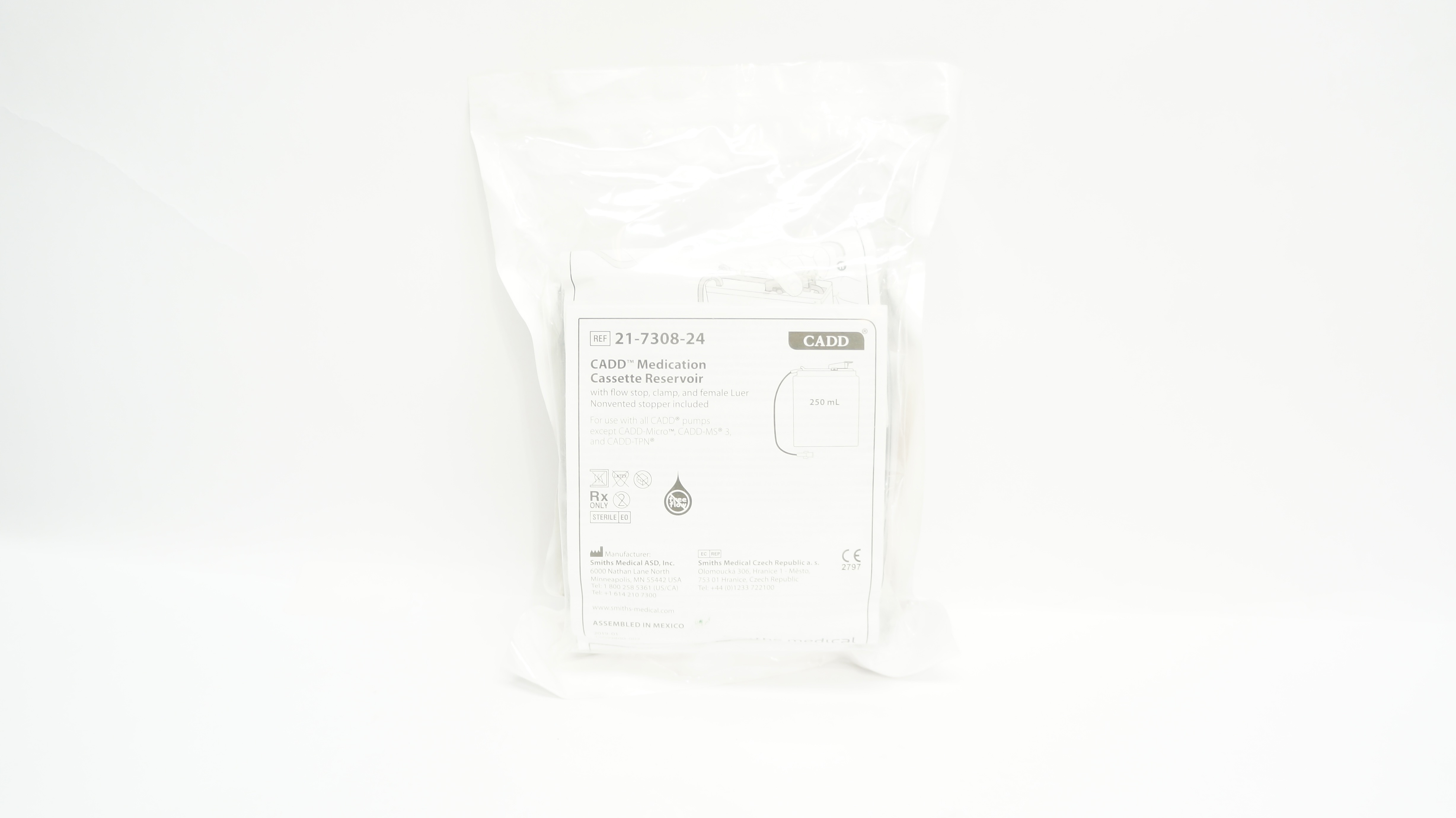 Smiths Medical 21-7308-24 Cadd Medication Cassette Reservoir 250 mL