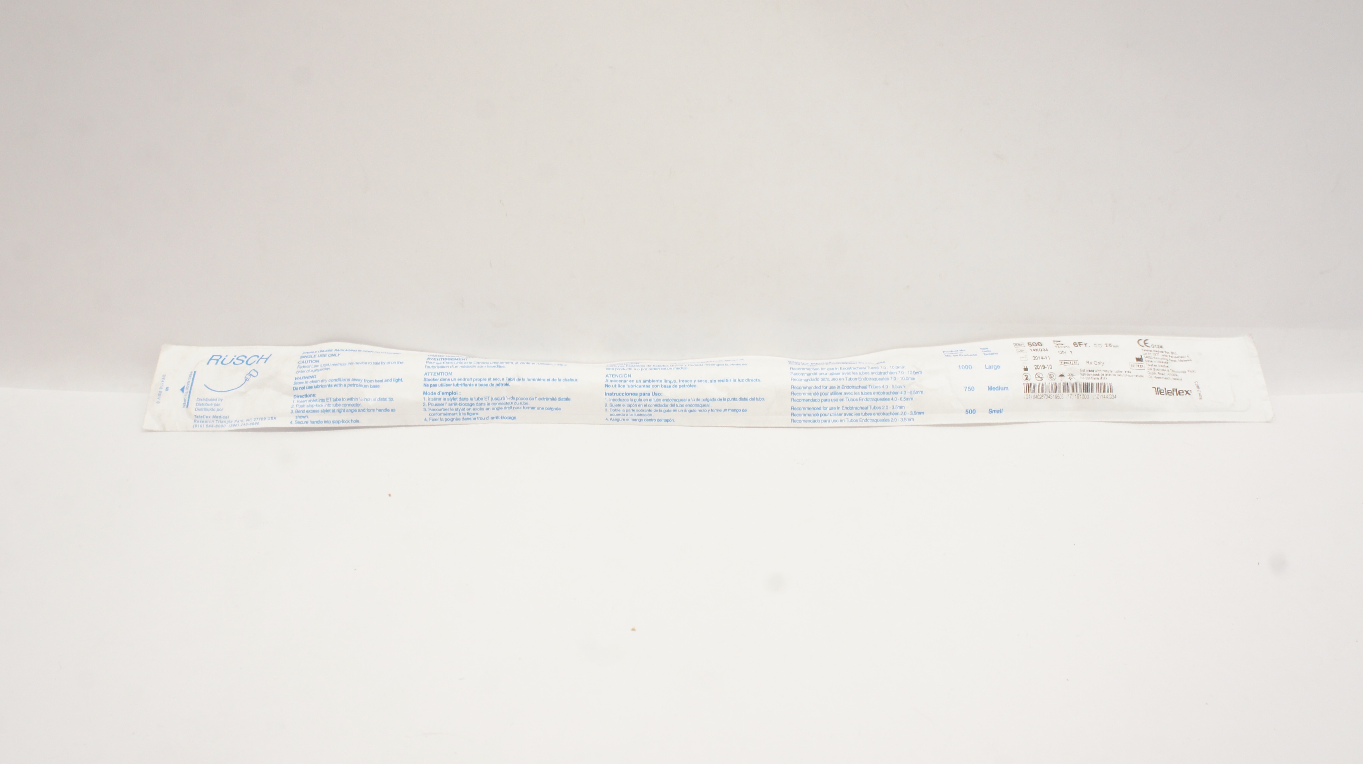 Teleflex 500 Rusch Slick Stylet Disposable Endotracheal Stylet 6Fr. x 2 ...