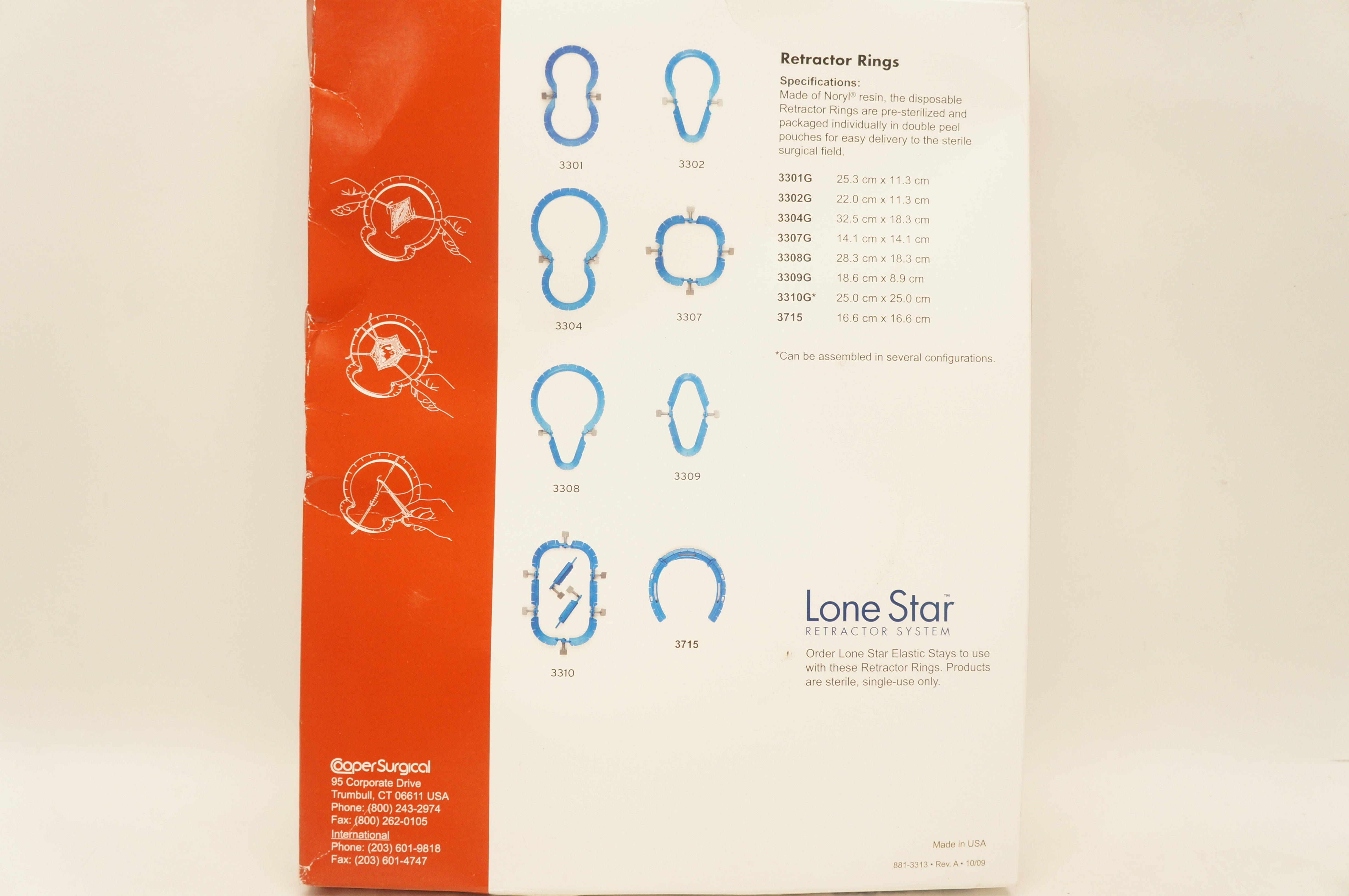 Cooper Surgical 3307G Lone Star Disposable Retractor Ring 14.1cm x 14.1cm (x)