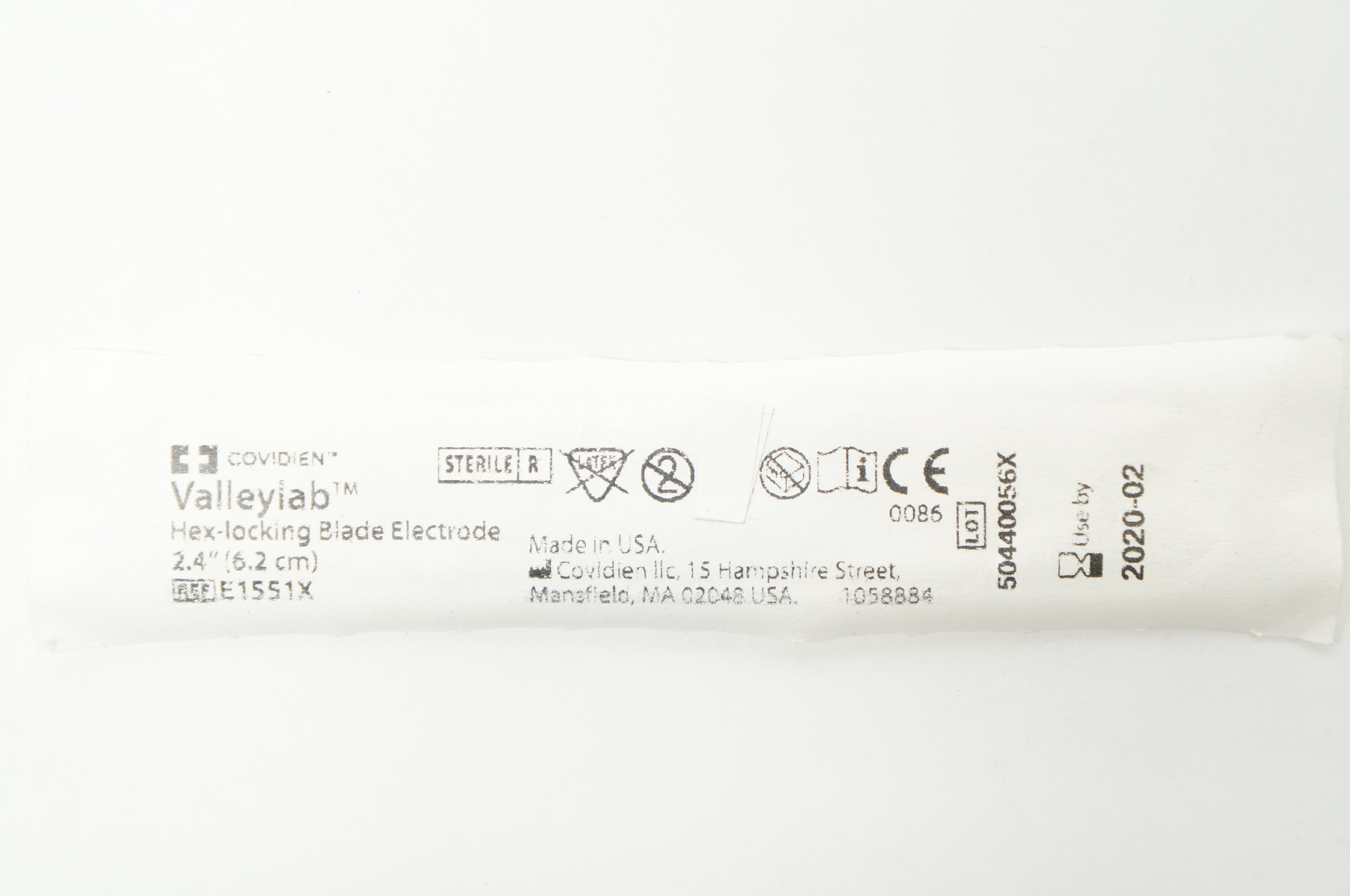 Covidien E1551X Valleylab Hex-Locking Blade Electrode 2.4inch (x)