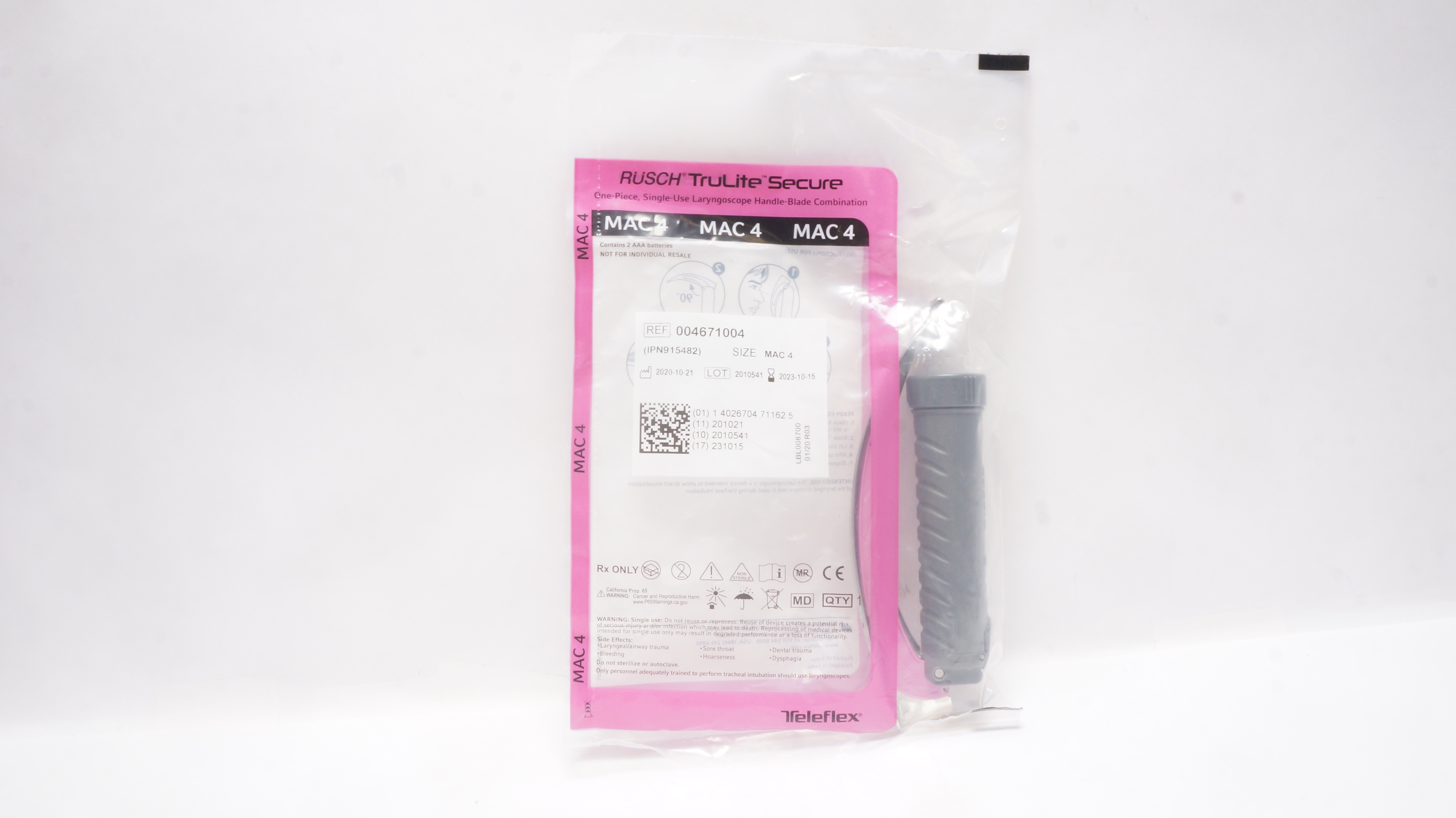 Teleflex 004671004 TruLite Secure Laryngoscope Handle-Blade Combination MAC 4