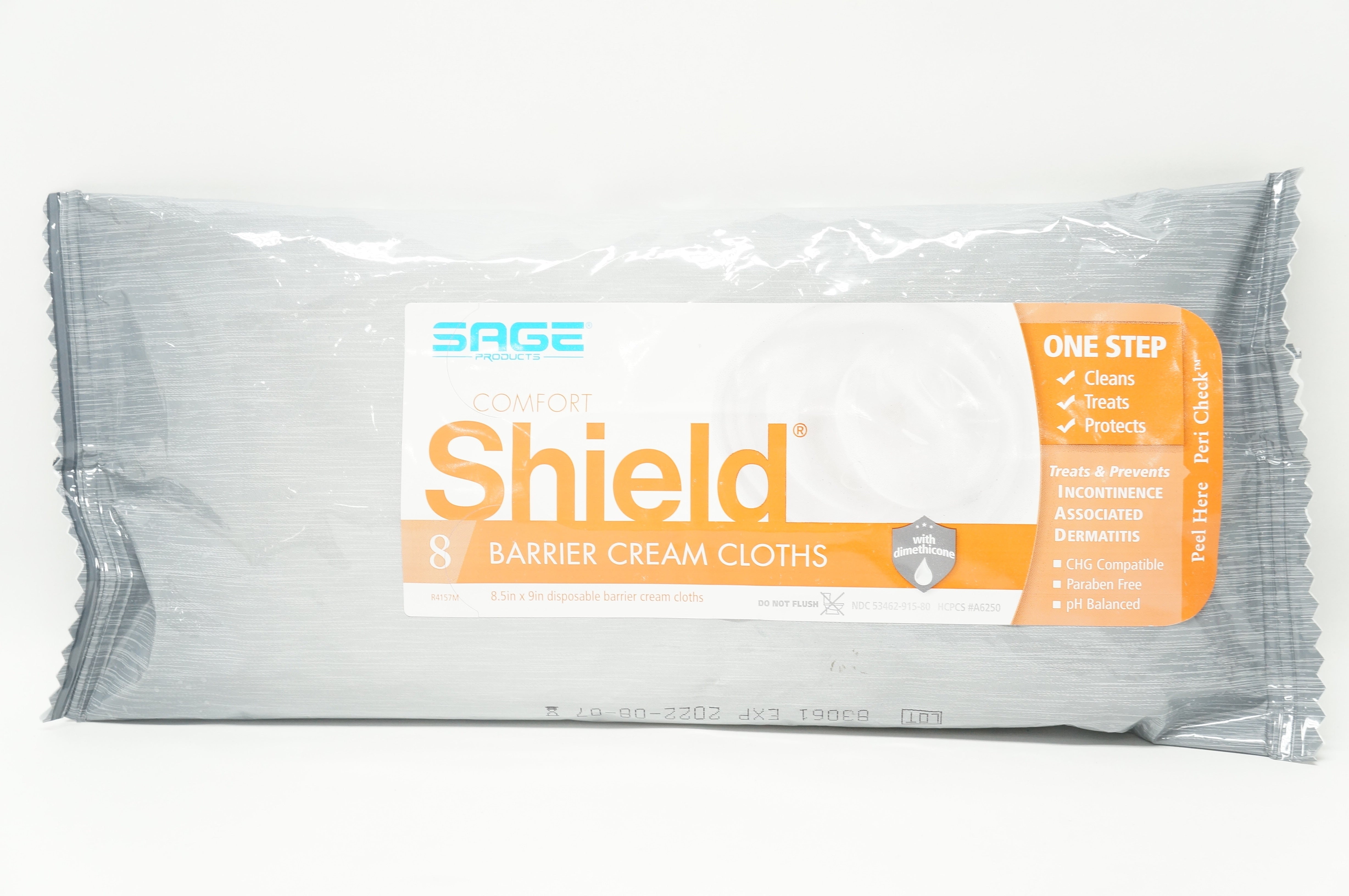 SAGE 7905 Shield Barrier Cream Cloths - Pack of 8