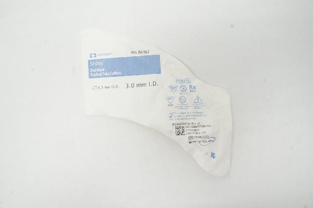 Covidien 86462 Shiley Oral/Nasal Tracheal Tube Cuffless 3.0mm ID x 4.3mm OD(x)