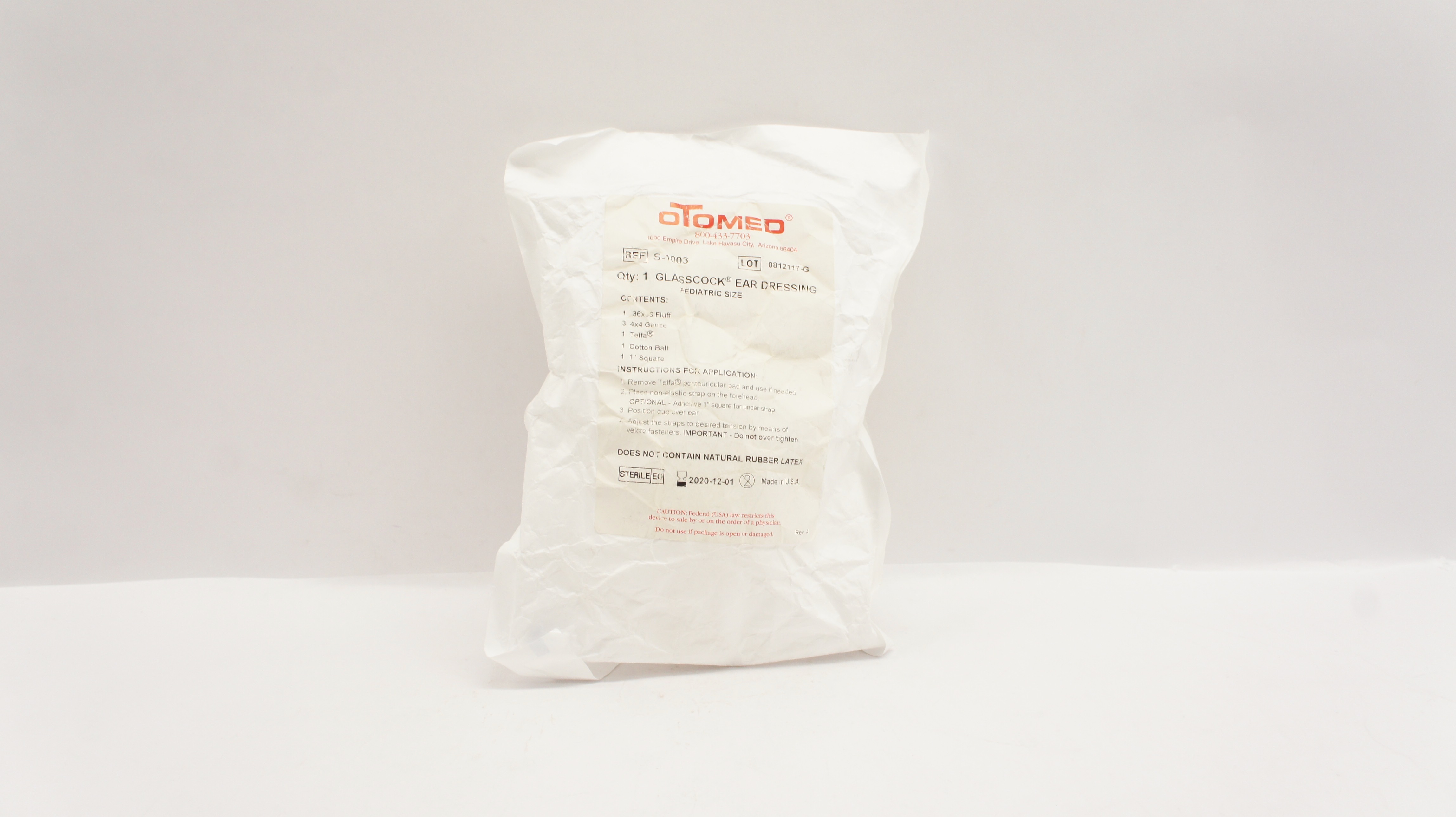 OTOMED S-1003 Glasscock Ear Dressing Pediatric Size 36x36 (x)