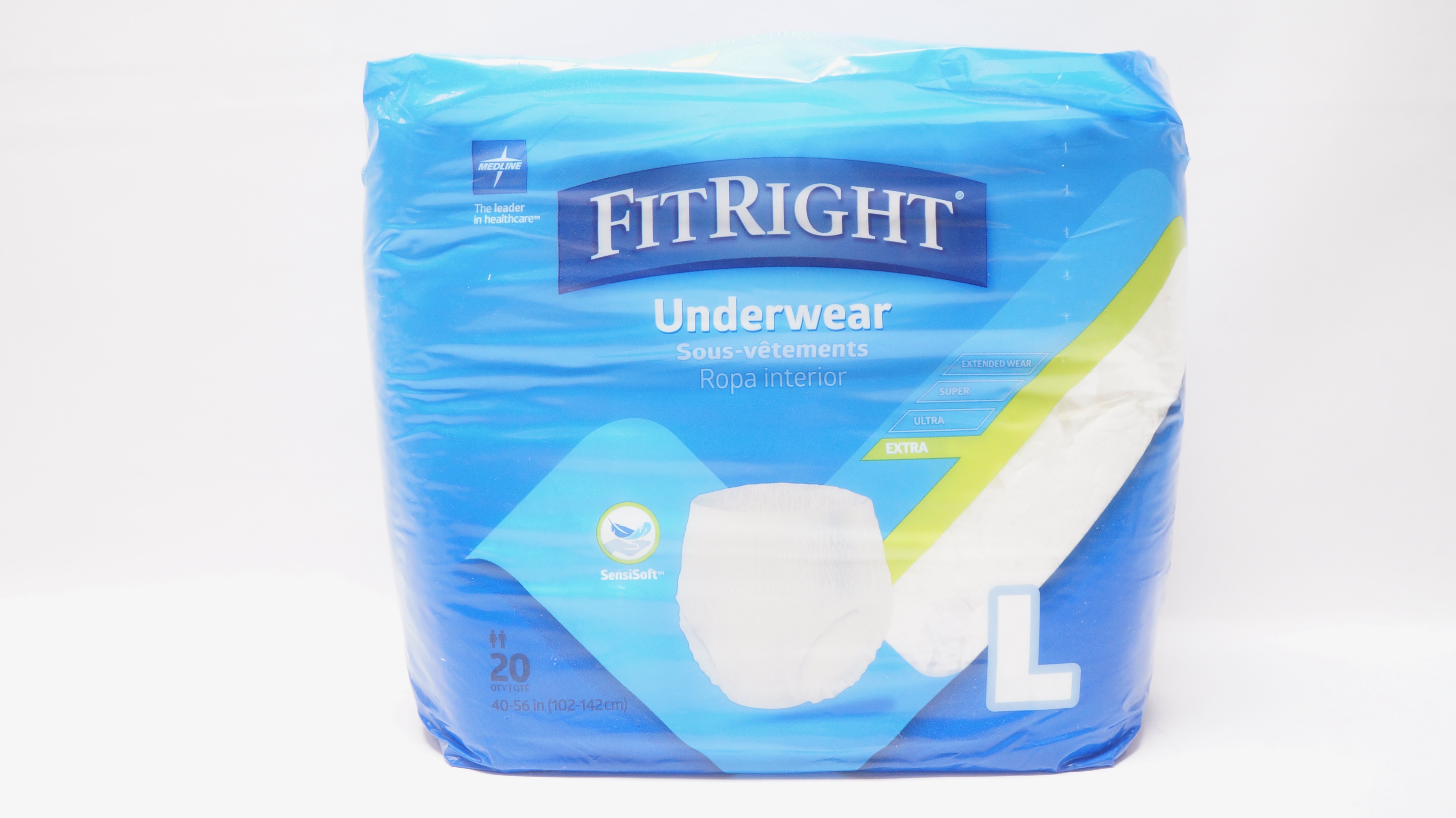 Medline MSC13505A FitRight Underwear Large 40-56 inch - Pack of 20