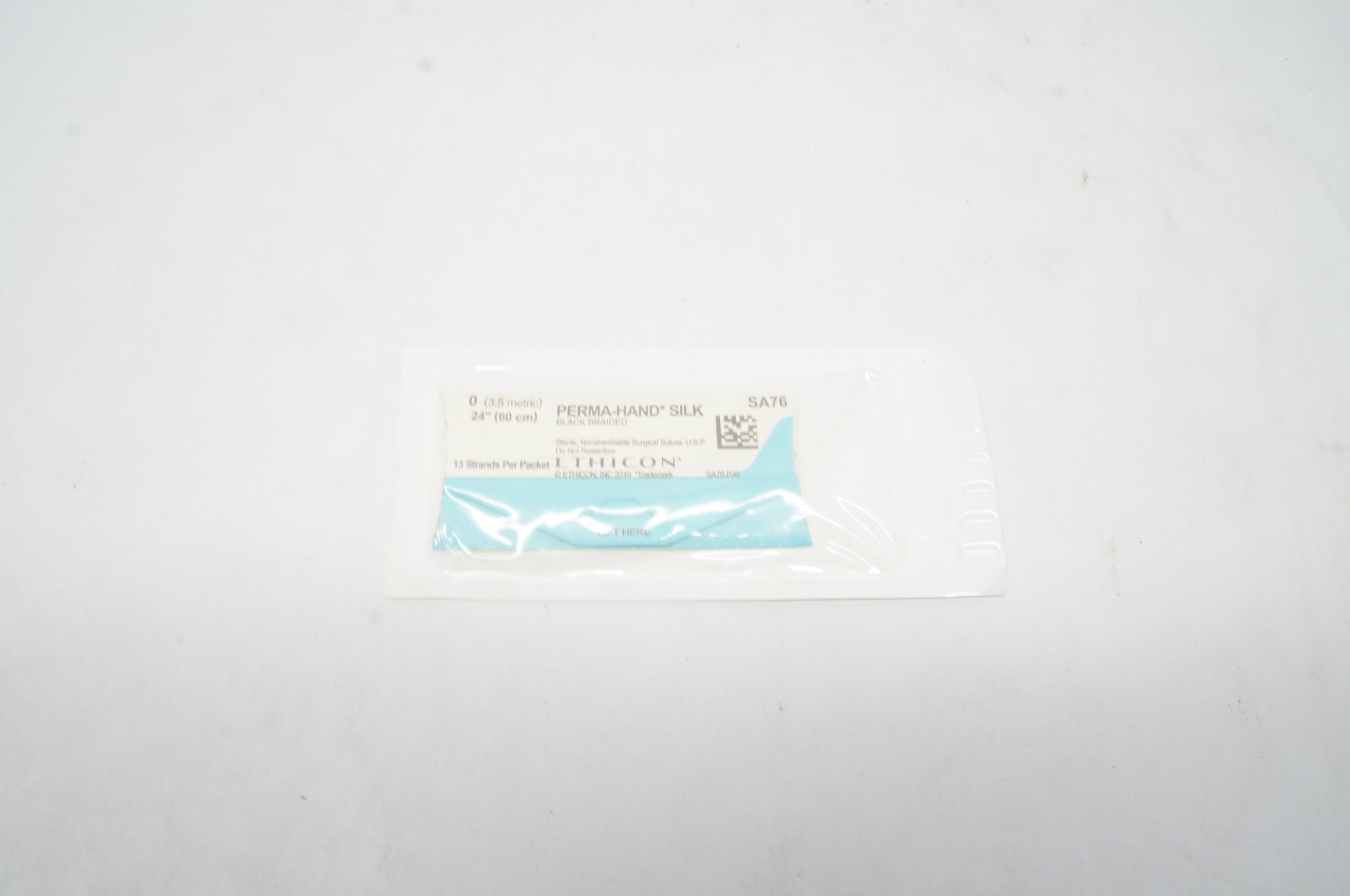 Ethicon SA76 0 Perma-Hand Silk, Black Braided Surgical Stre 24 inch