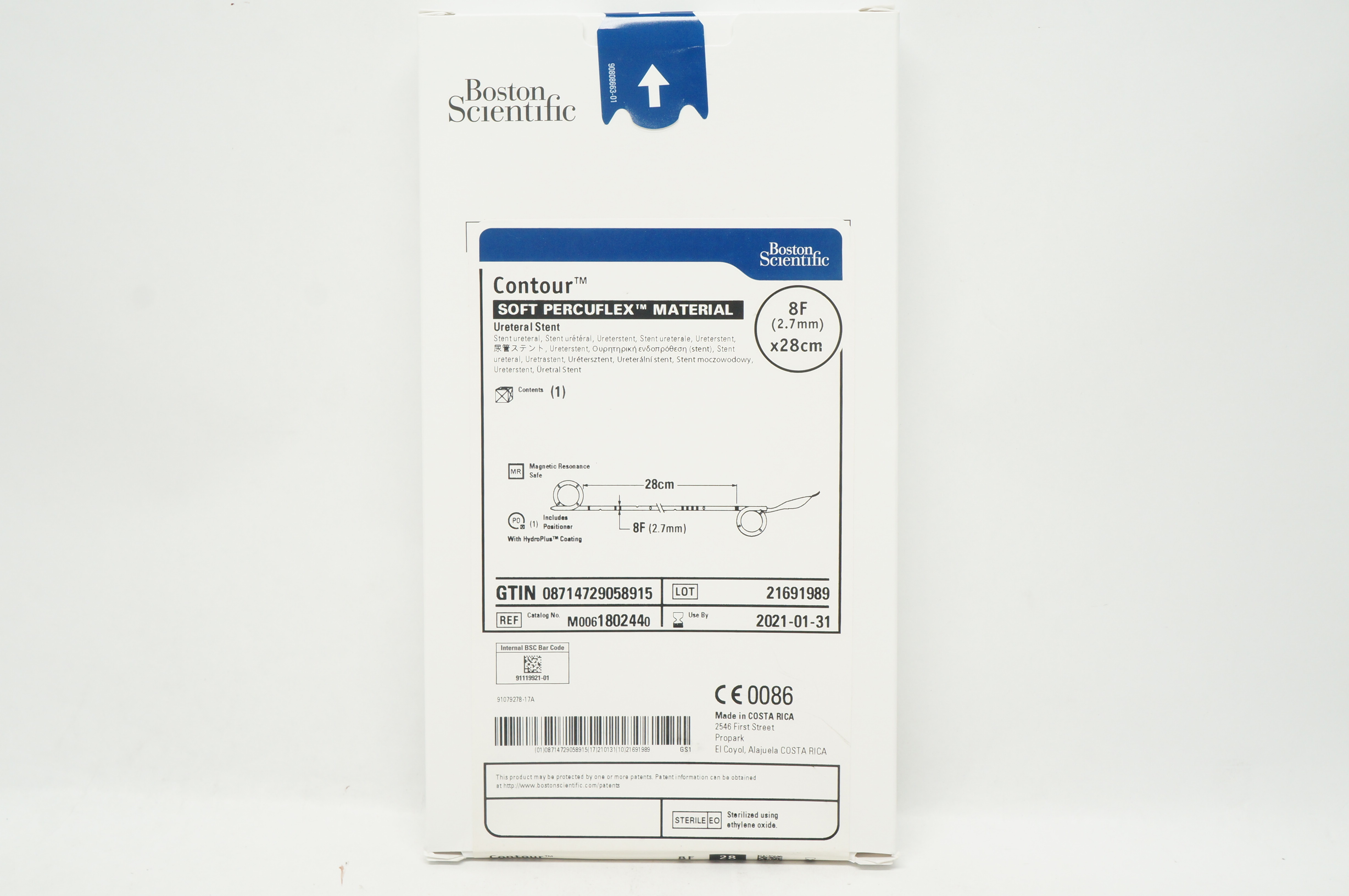 Boston Scientific 180244 Contour Soft Percuflex Material Ureteral 8F x 28cm (x)