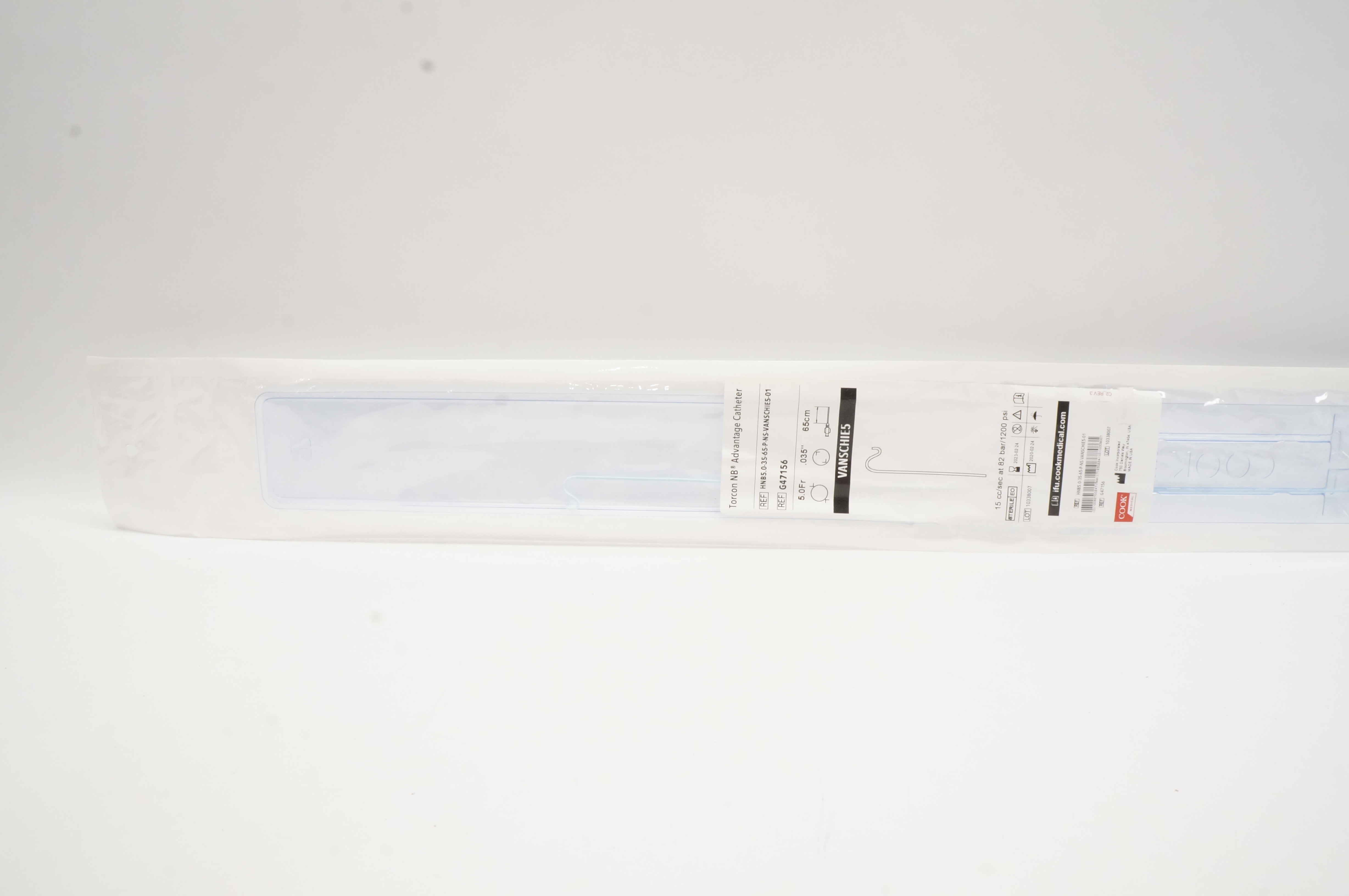 Cook G47156 Torcon NB Advantage Cath. Vanschies 5.0Fr x 0.035inch x 65cm