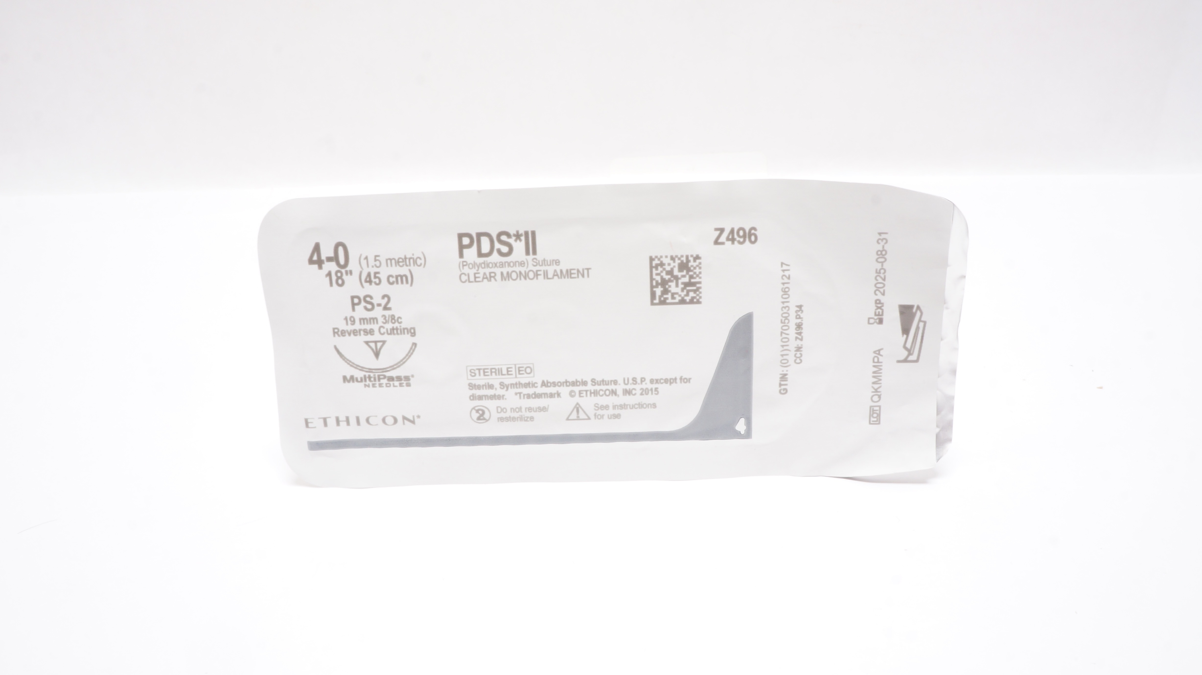 Ethicon Z496 4-0 PSD II, PS-2, 19mm 3/8c Reverse Cutting, 18inch