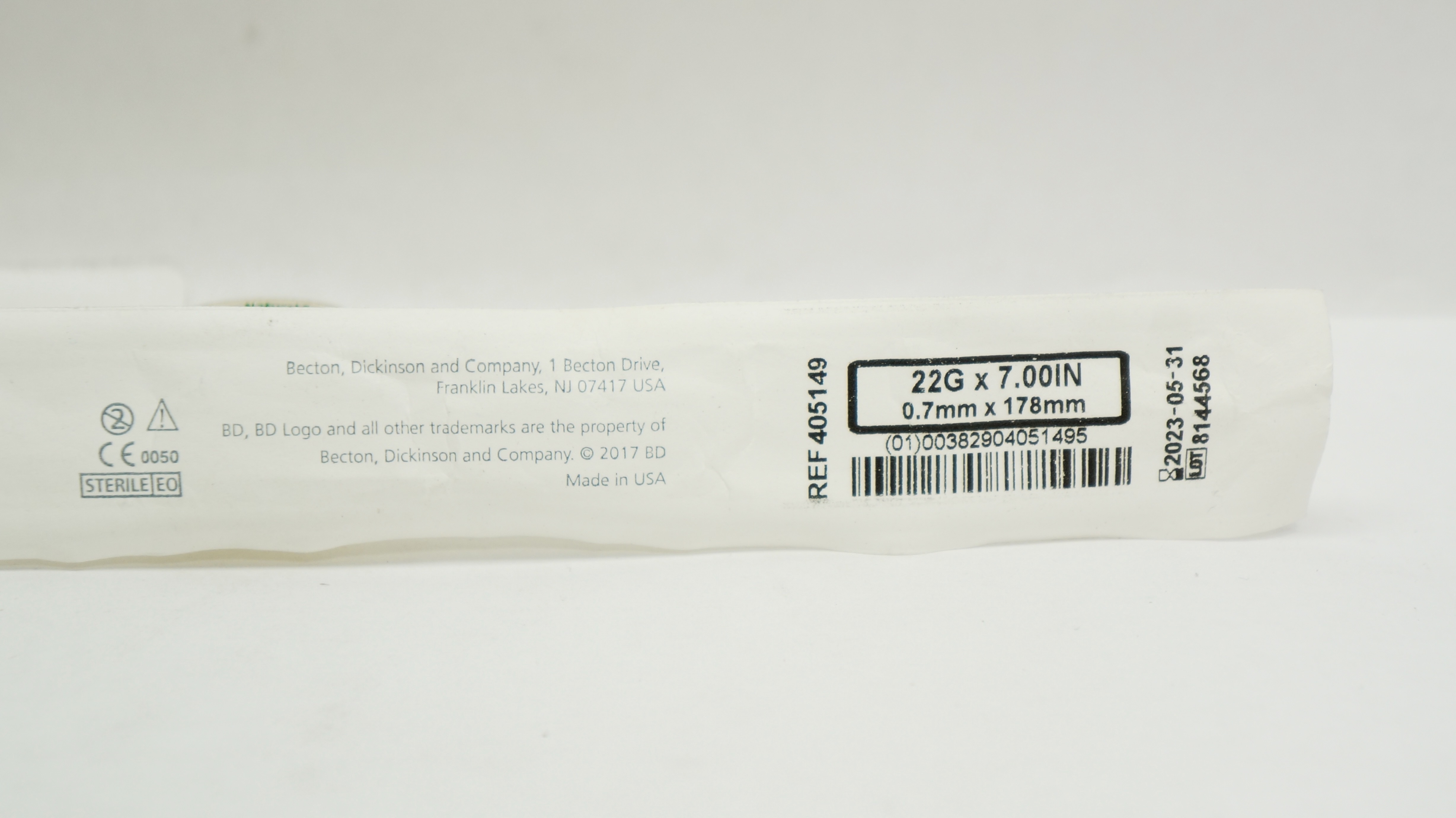 BD 405149 Spinal Ndle Quincke Type Point 22GA x 7.00inch (x)