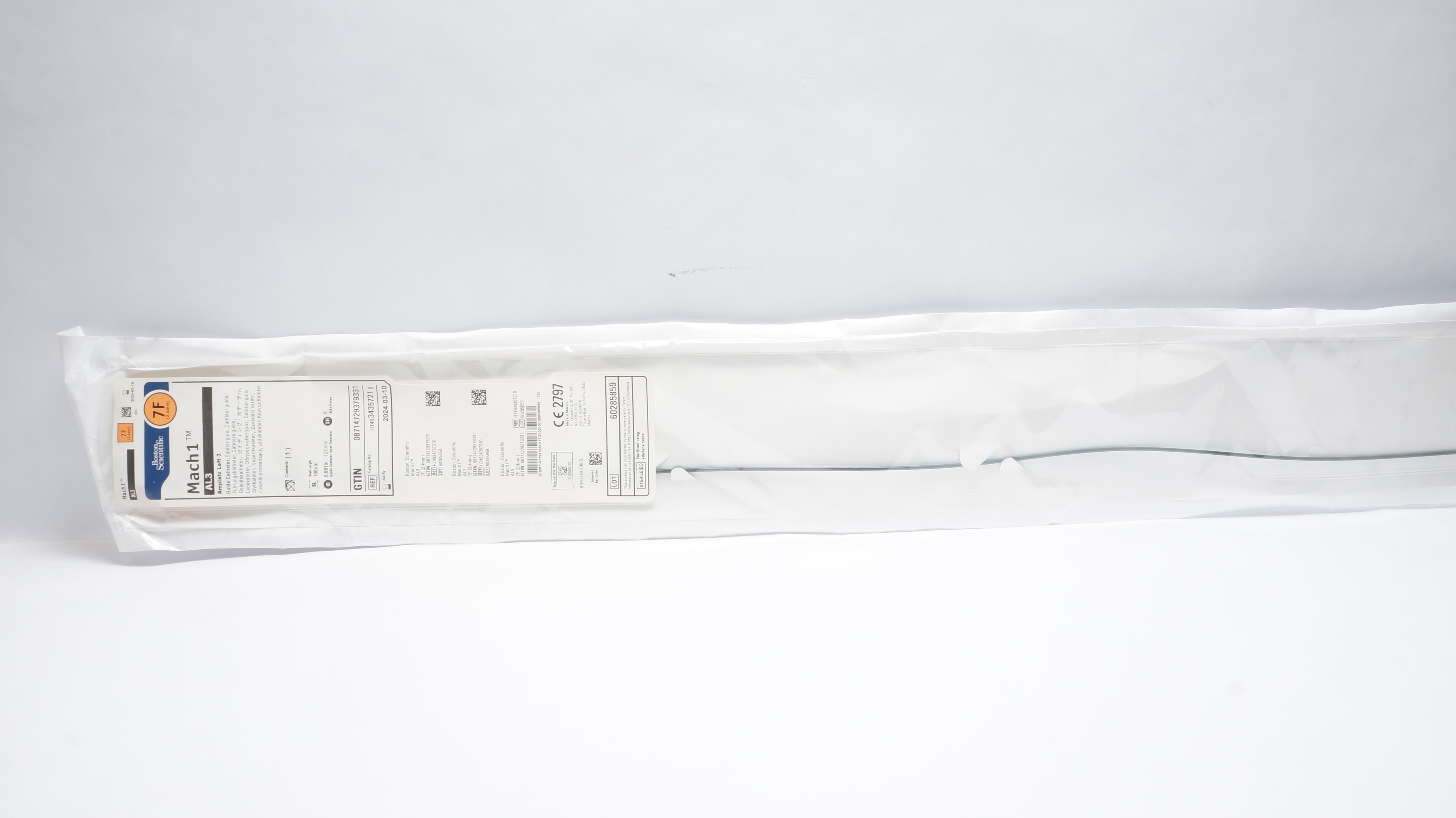Boston Scientific 3435721 Mach 1 AL3 Amplatz Left 3 Guide Cath. 7F x 100cm (x)