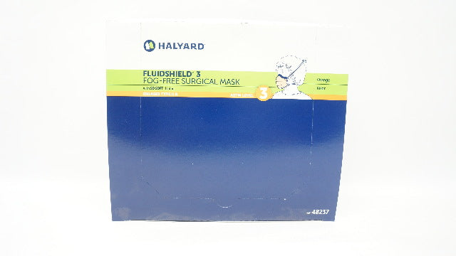 Halyard 48237 Fluidshield 3 Fog-Free Surgical Mask - Box of 25