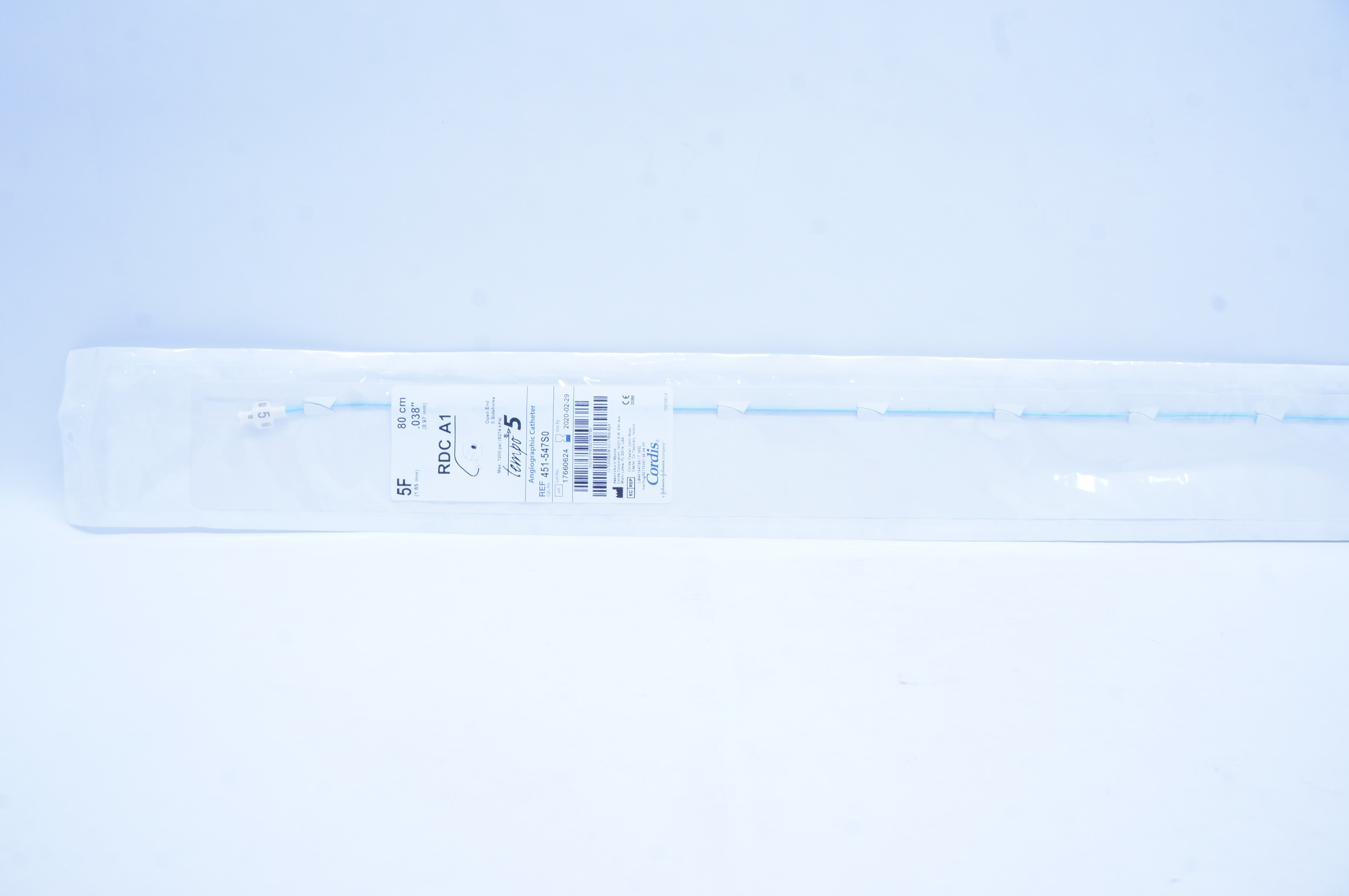 Cordis 451-547S0 Angiographic Cath. RDC A1 5 F x 80cm x .038in. (x)