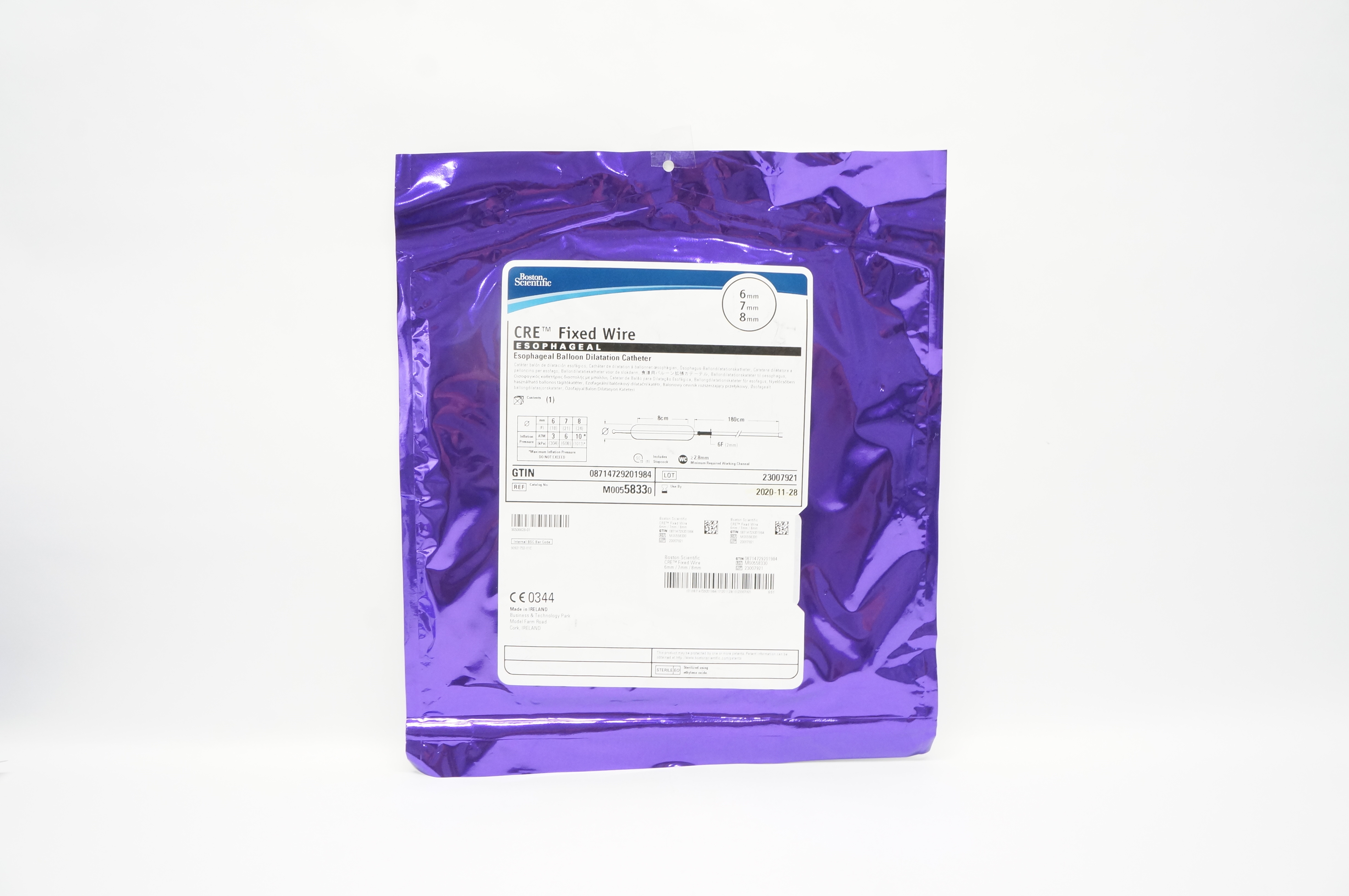 Boston Scientific M00558330 CRE Fixed Wire Esophageal Cath. 6mm/7mm/8mm (x)