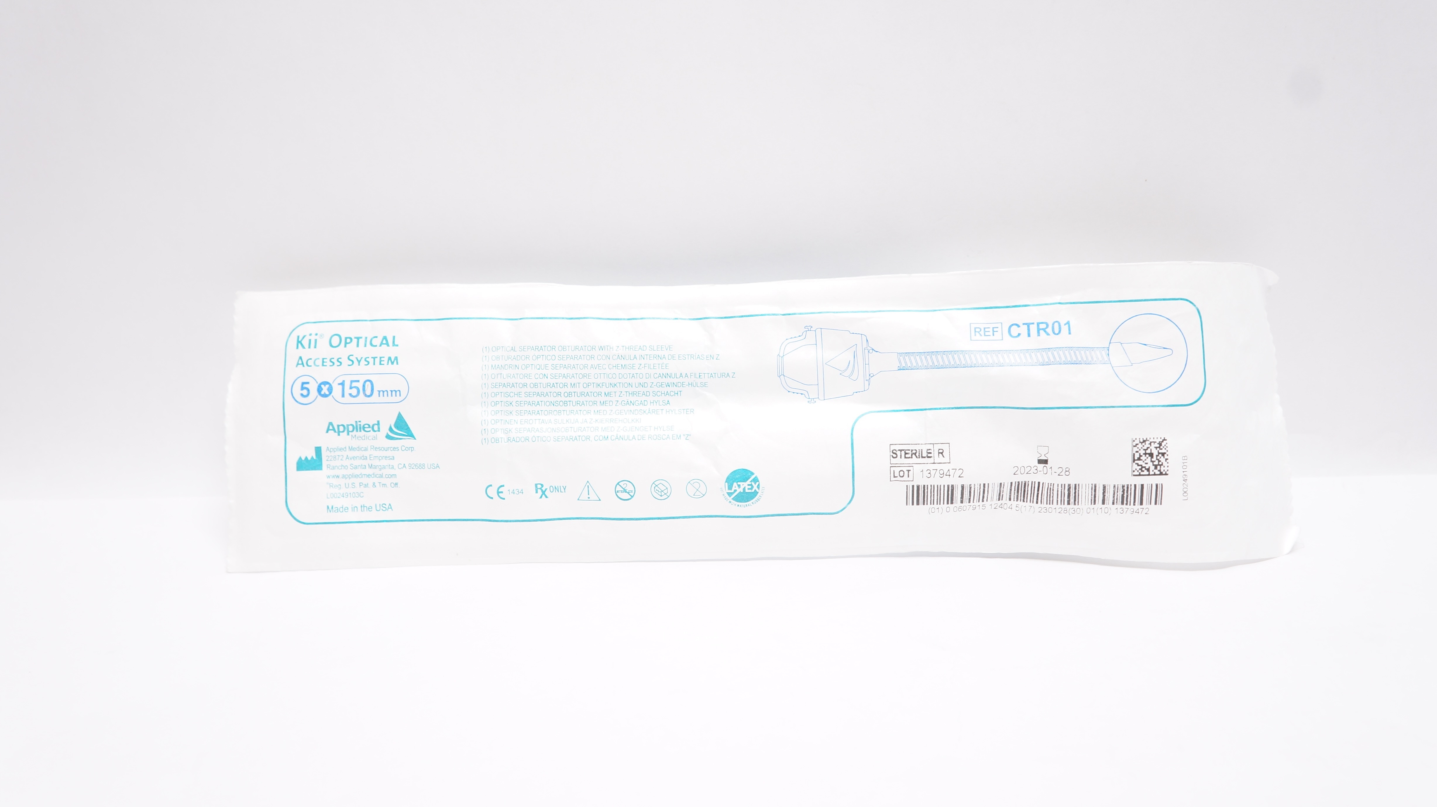 Applied Medical CTR01 Kii Optical Separator Obturator w/Sleeve 5 x 150mm (x)