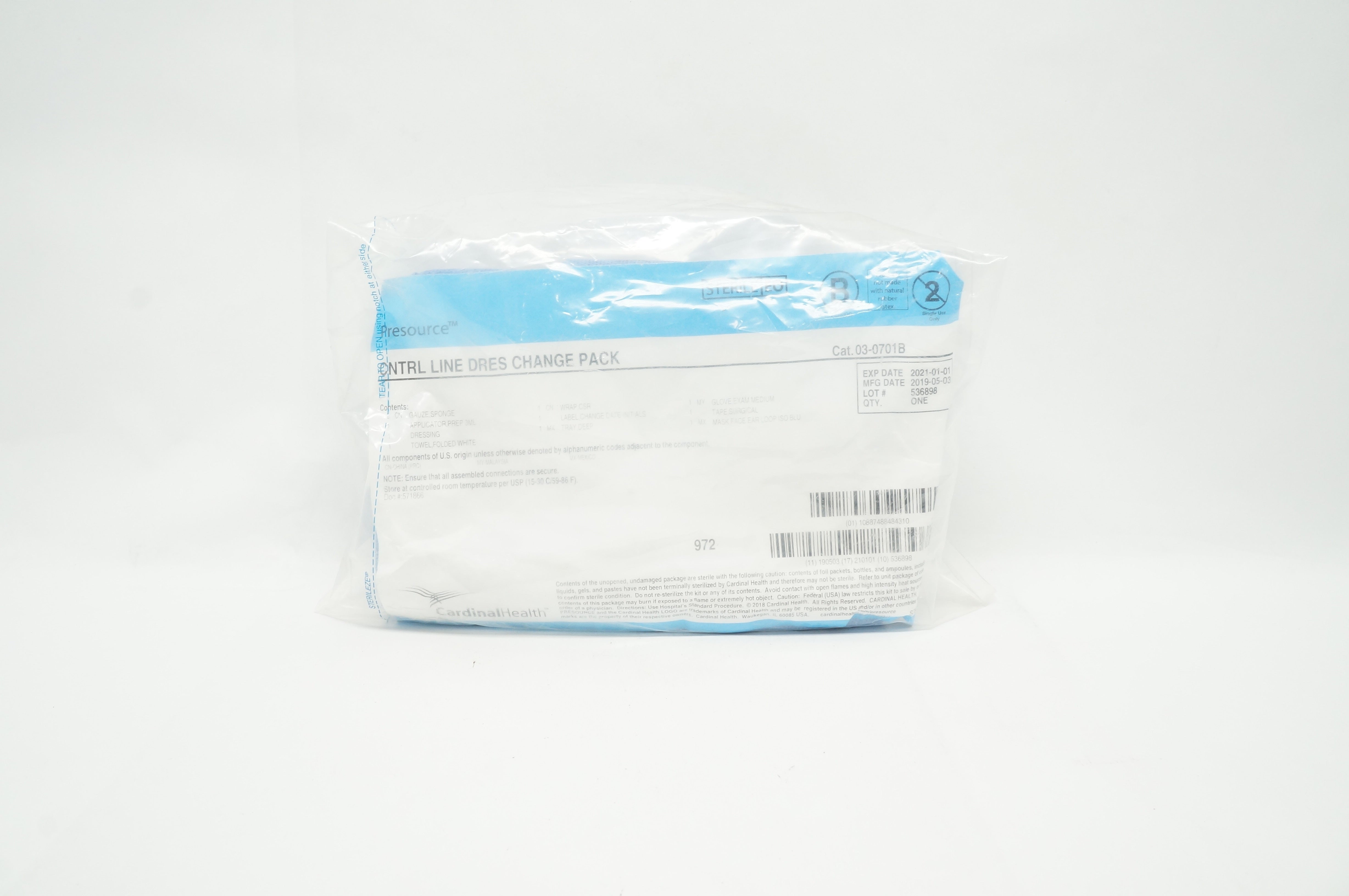 Cardinal Health 03-0701B Presource Cetral Line Dressing Change Pack (x)