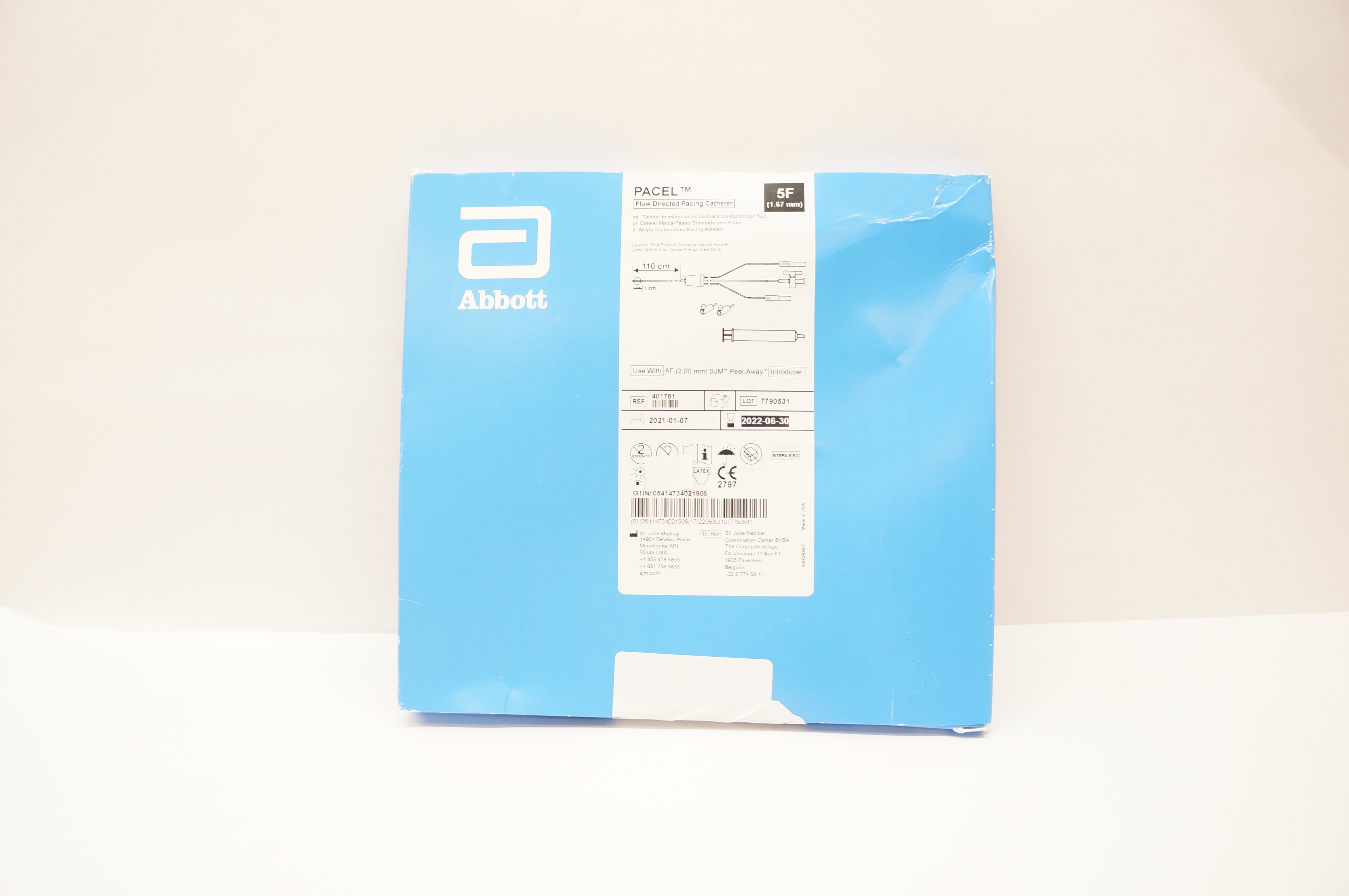 Abbott 401761 PACEL Flow Directed Pacing Cath. 5F x 1cm x 110cm (x)