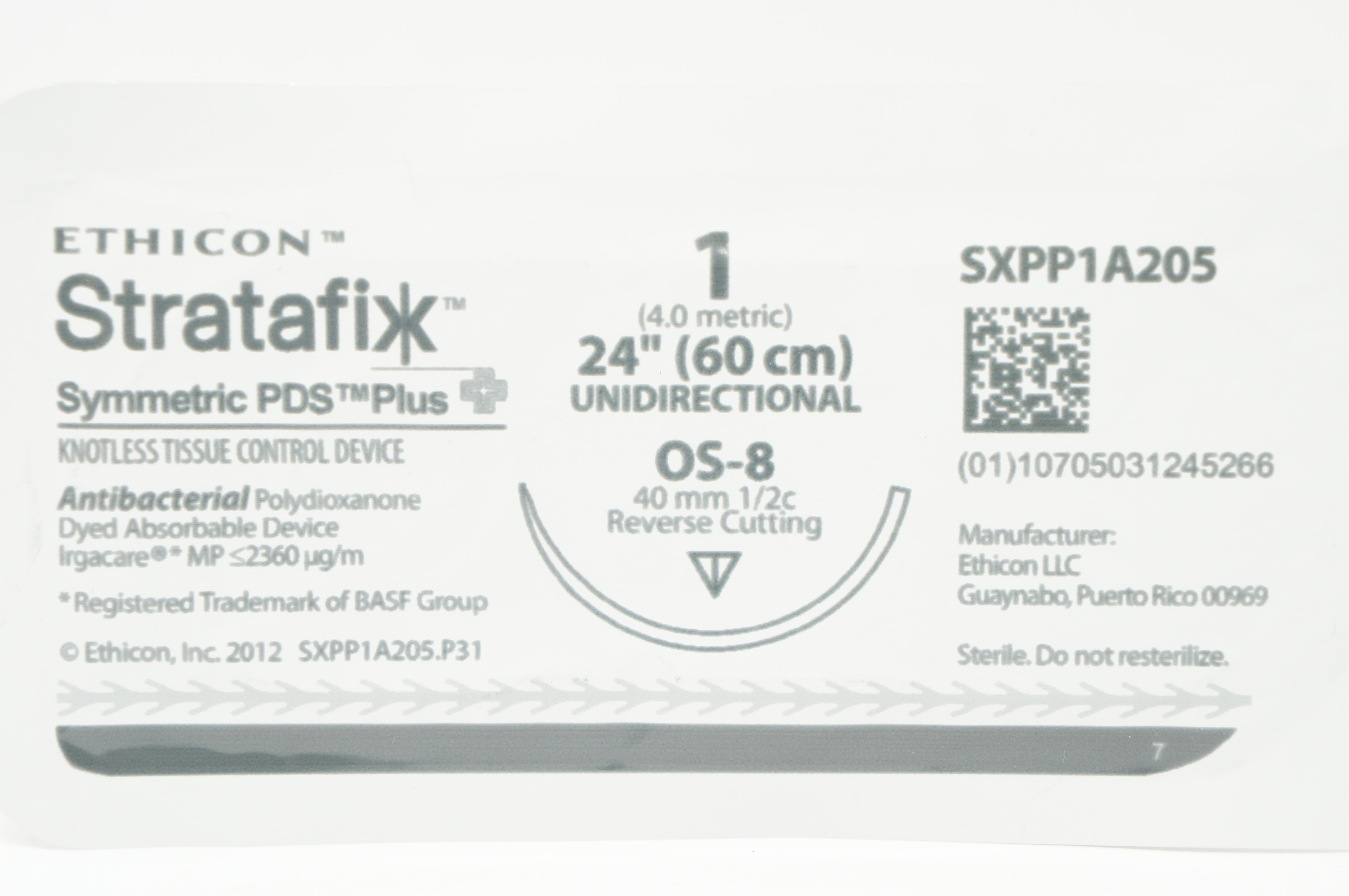 Ethicon SXPP1A205 1 Stratafix OS-8 40mm 1/2c Reverse Cutting 24inch