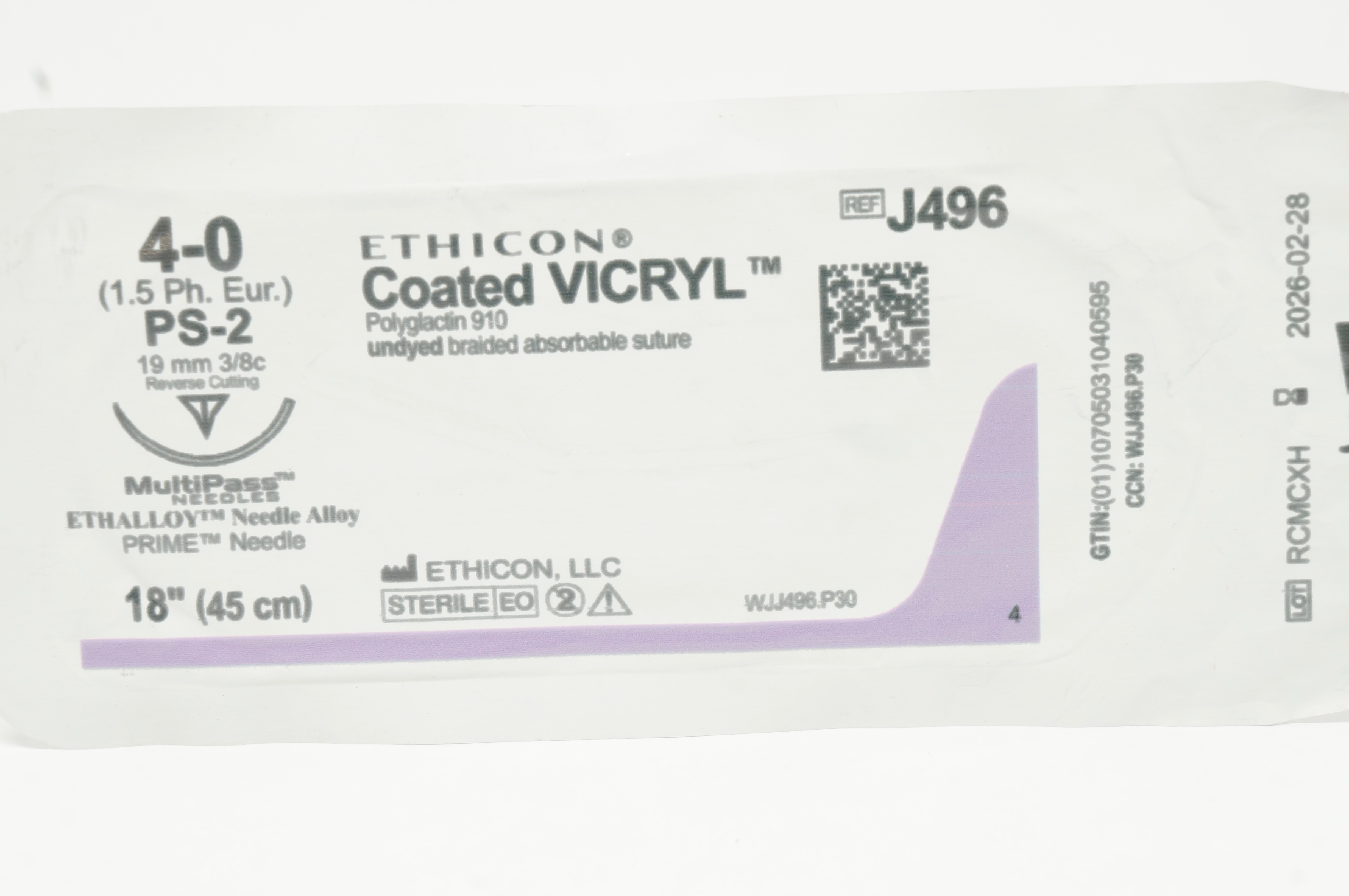 Ethicon J946 0 Coated VICRYL Stre Undyed Braided CT-1 36mm 1/2c Taper 36inch