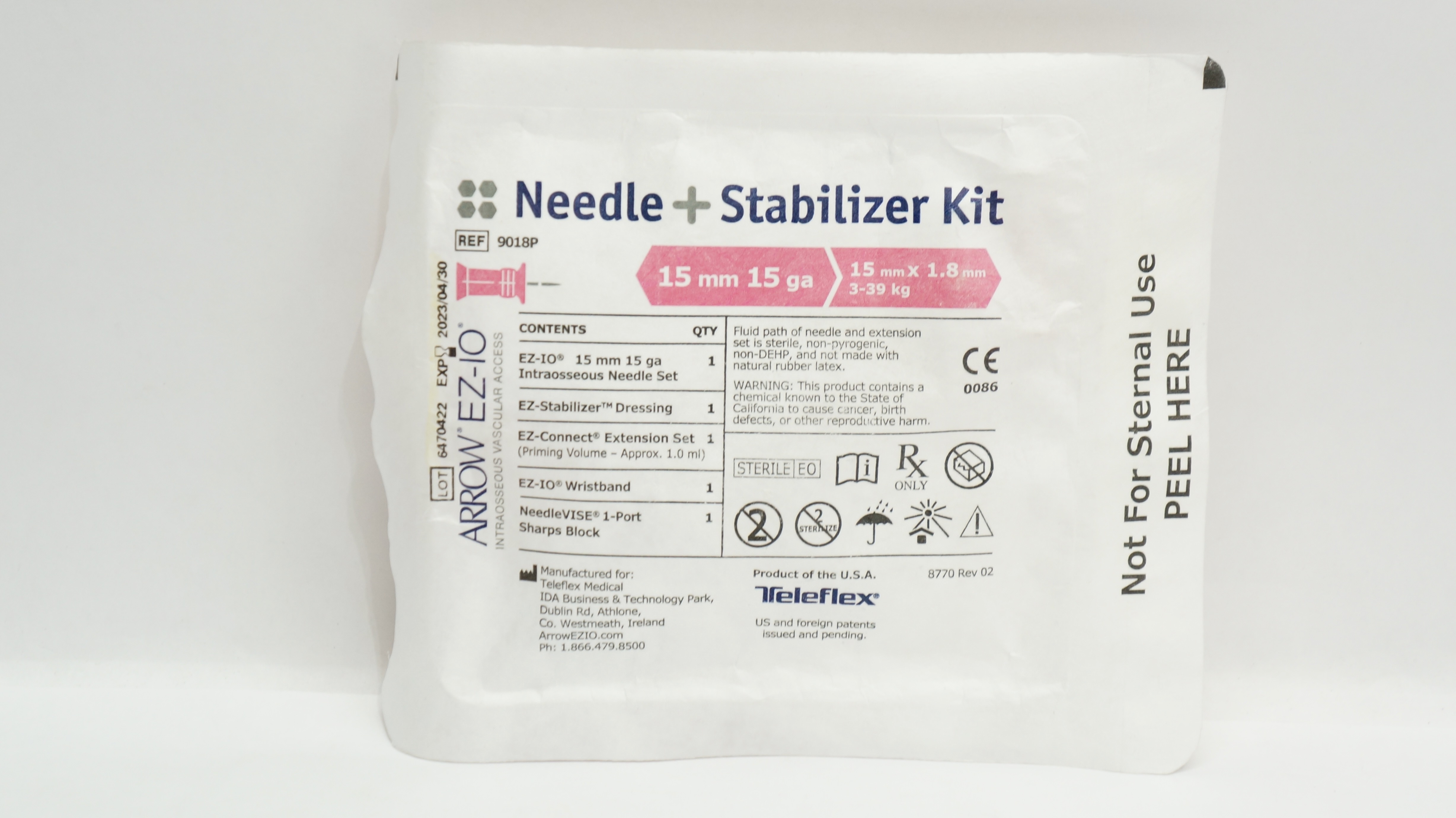 Teleflex 9018P Arrow EZ-IO Ndle + Stabilizer Kit 15mm x 15Ga, 3-39kg (x)
