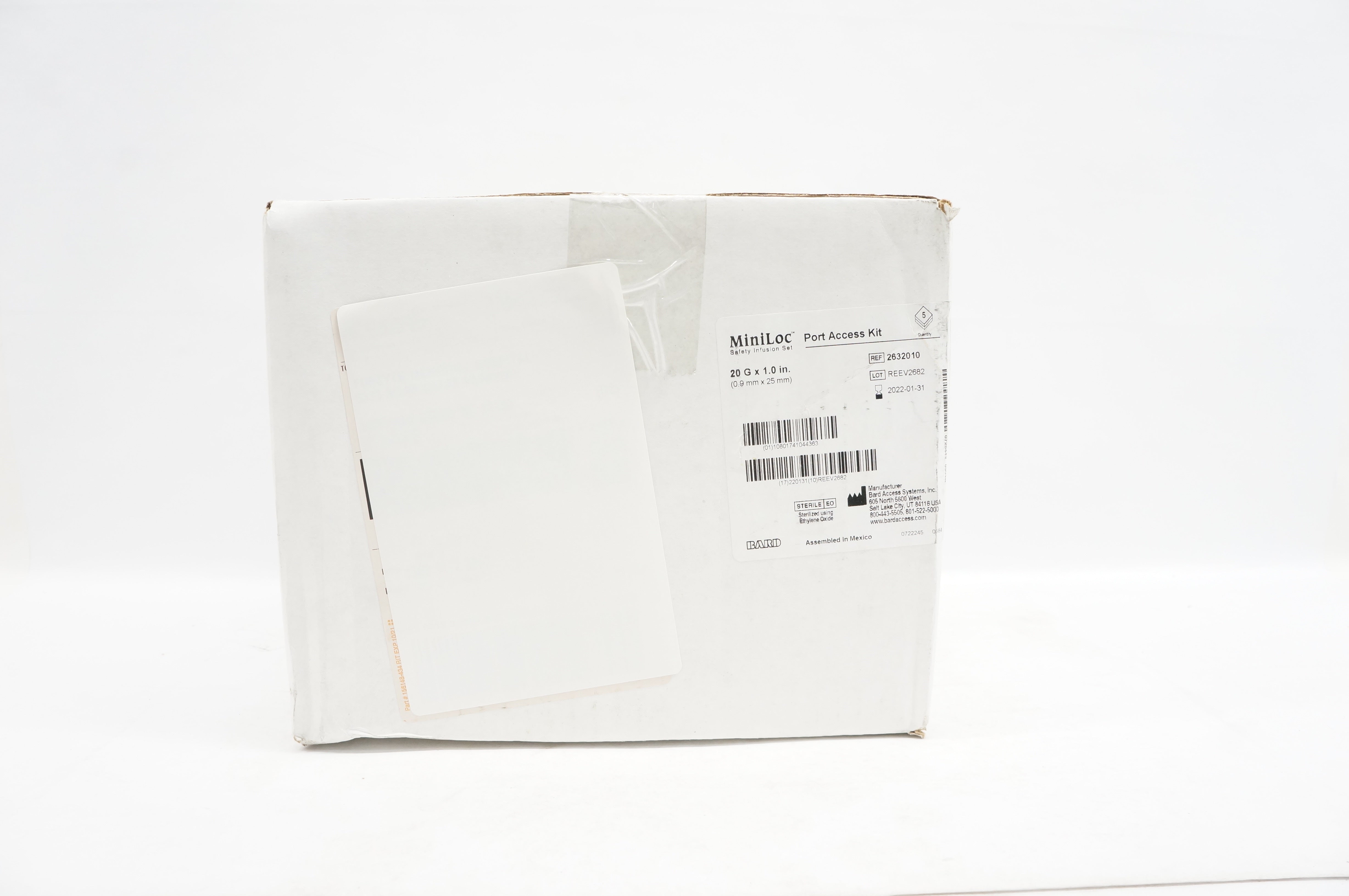 Bard 2632010 MiniLoc Safety Infusion Set Port Access Kit 20G x 1in - Box of 5(x)