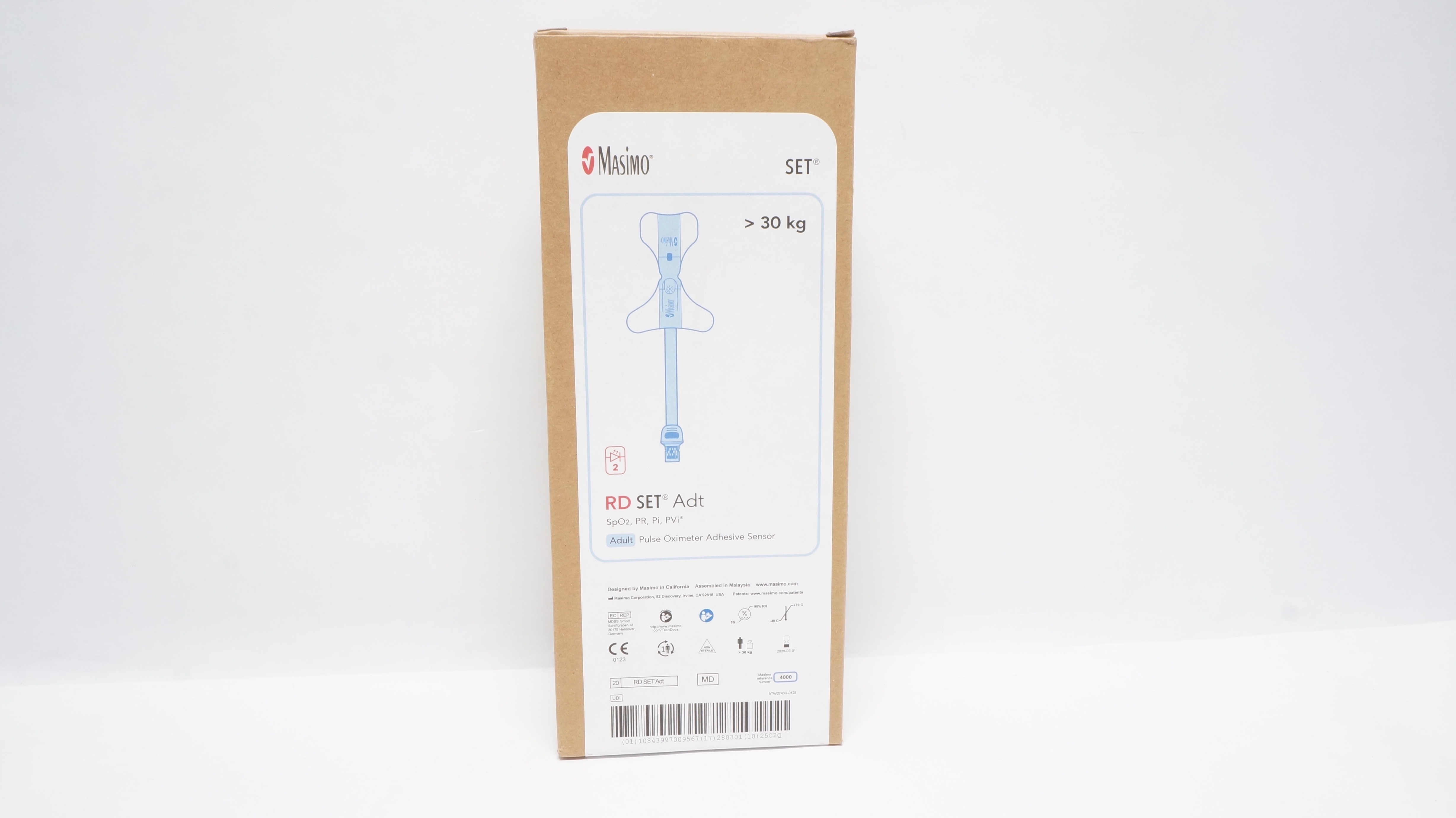 Masimo 4000 RD SET Adt Adult Pulse Oximeter Adhesive Sensor >30kg - Box ...
